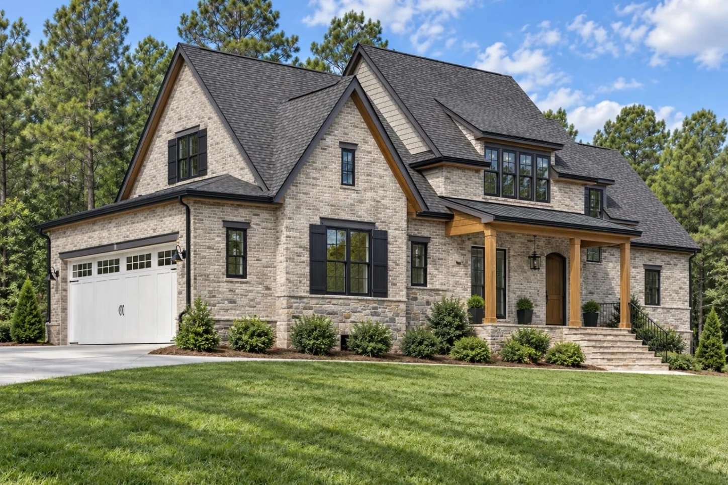 23-1769 HOUSE PLAN – Modern Farmhouse Home Plan – 4-Bed, 3.5-Bath, 3,201 SF - Modern Brick, AI-generated exterior concept
