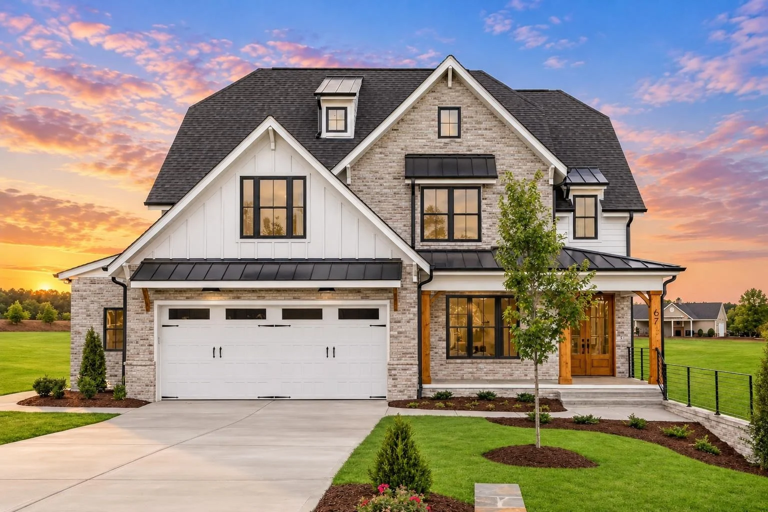 23-1180 HOUSE PLAN – Modern Farmhouse Home Plan – 4-Bed, 4-Bath, 2,758 SF - Modern Brick, AI-generated exterior concept