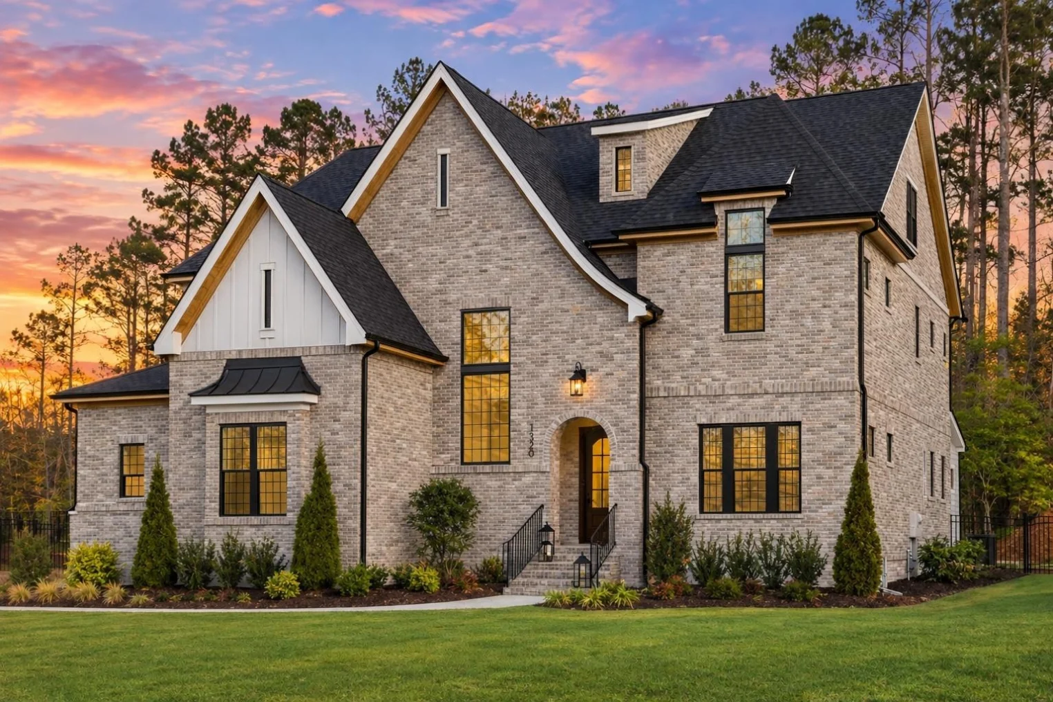 23-1899 HOUSE PLAN – Modern Farmhouse Home Plan – 4-Bed, 5-Bath, 4,272 SF - Modern Brick, AI-generated exterior concept