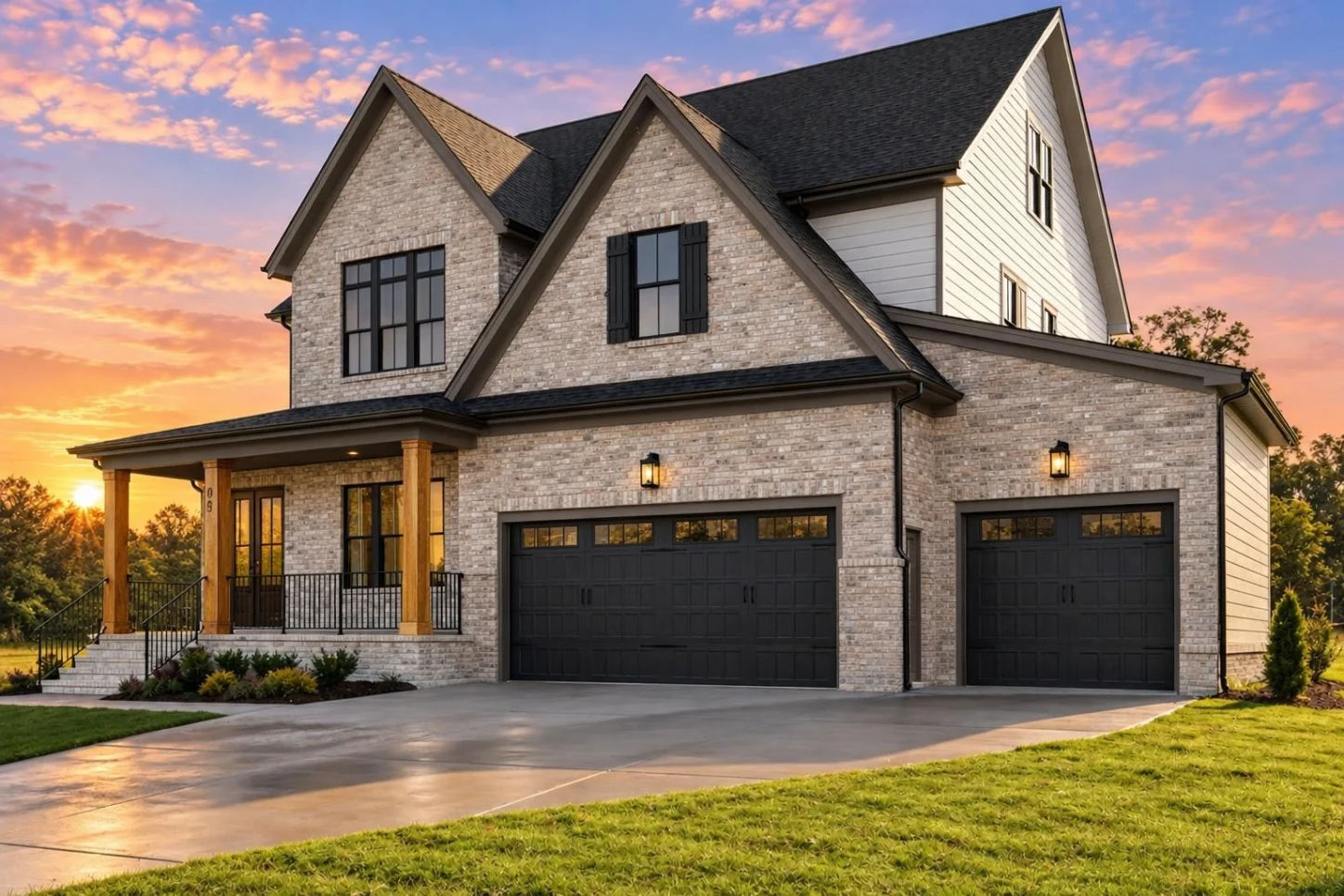 23-1745 HOUSE PLAN – Modern Farmhouse Home Plan – 4-Bed, 4.5-Bath, 3,223 SF - Modern Brick, AI-generated exterior concept