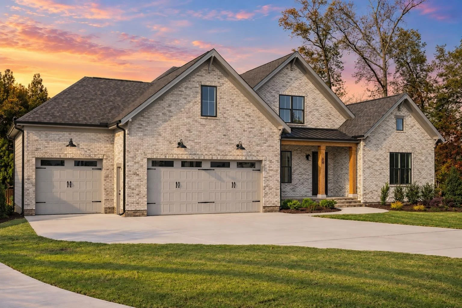23-1744 HOUSE PLAN – Modern Farmhouse Home Plan – 5-Bed, 3.5-Bath, 3,115 SF - Modern Brick, AI-generated exterior concept