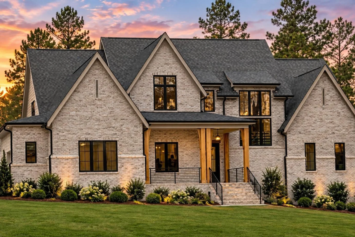 22-1578 HOUSE PLAN – Modern Farmhouse Home Plan – 4-Bed, 4.5-Bath, 3,948 SF - Modern Brick, AI-generated exterior concept
