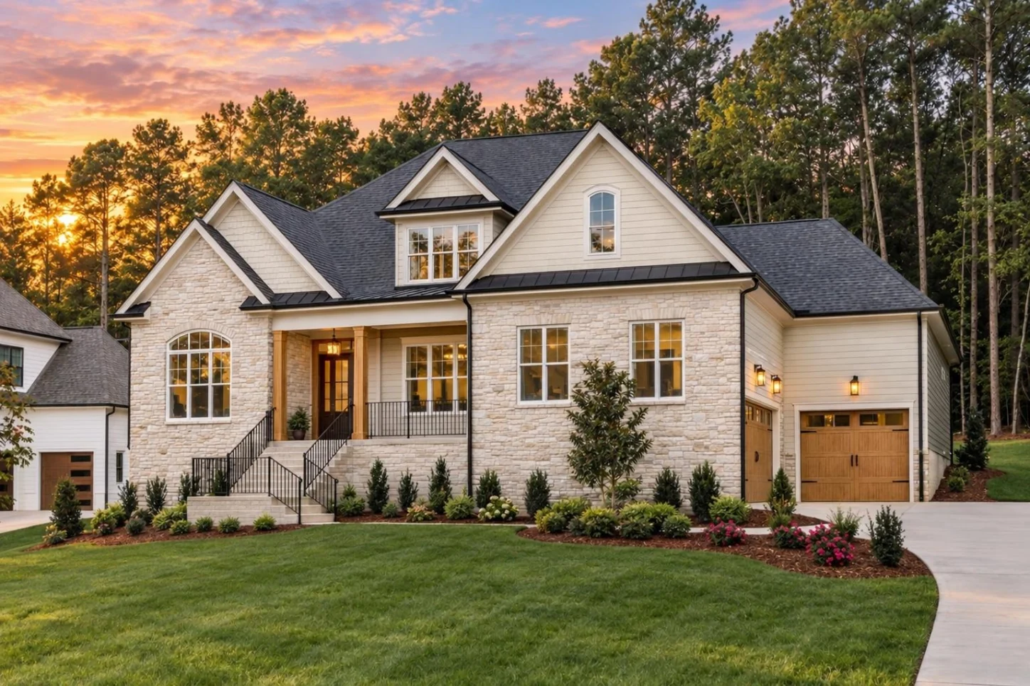 22-1395 HOUSE PLAN – Craftsman Home Plan – 4-Bed, 5-Bath, 4,490 SF - Warm Natural, AI-generated exterior concept
