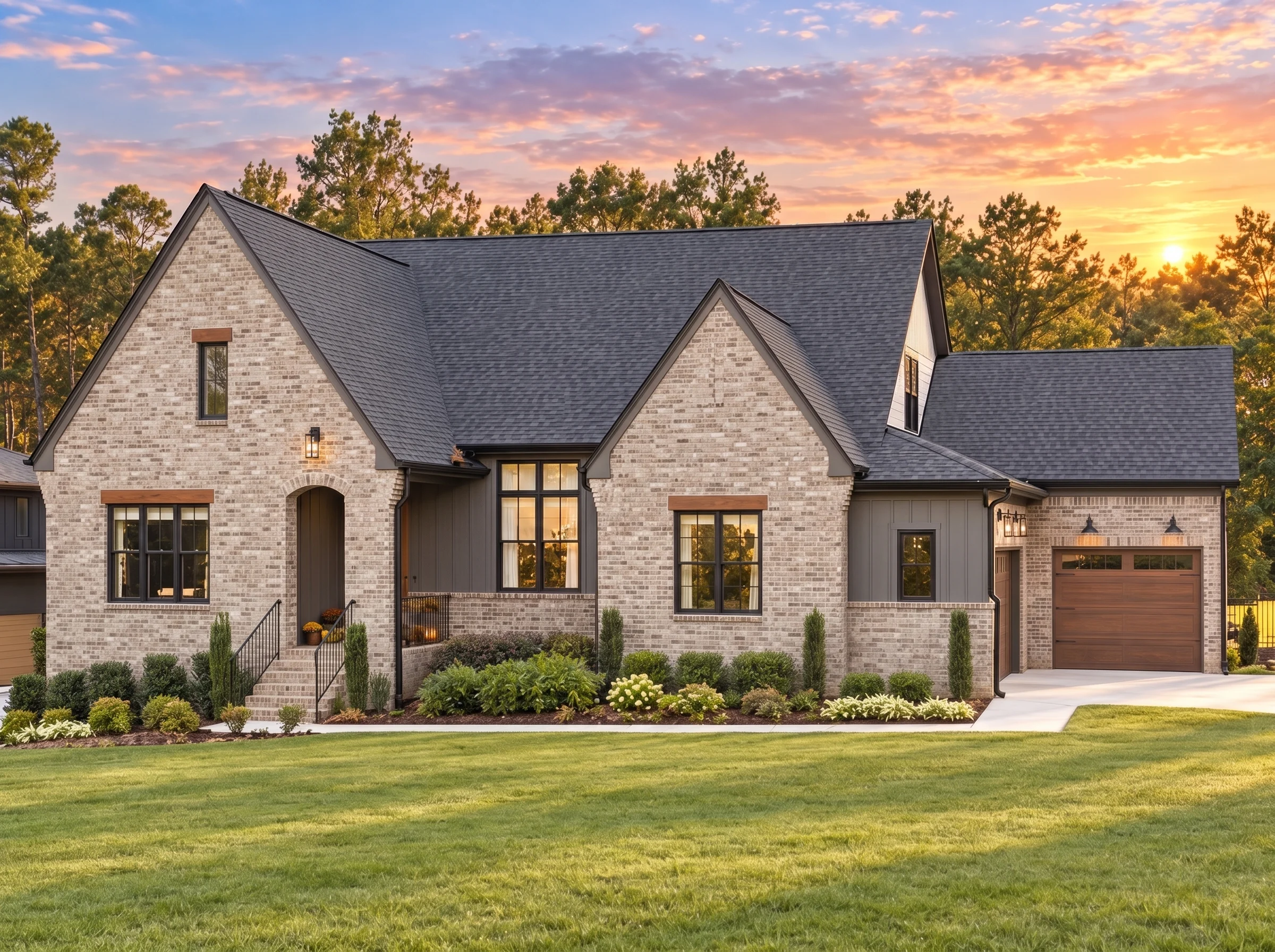 22-1154 HOUSE PLAN – Modern Farmhouse Home Plan – 4-Bed, 5-Bath, 3,691 SF - Modern Brick, AI-generated exterior concept