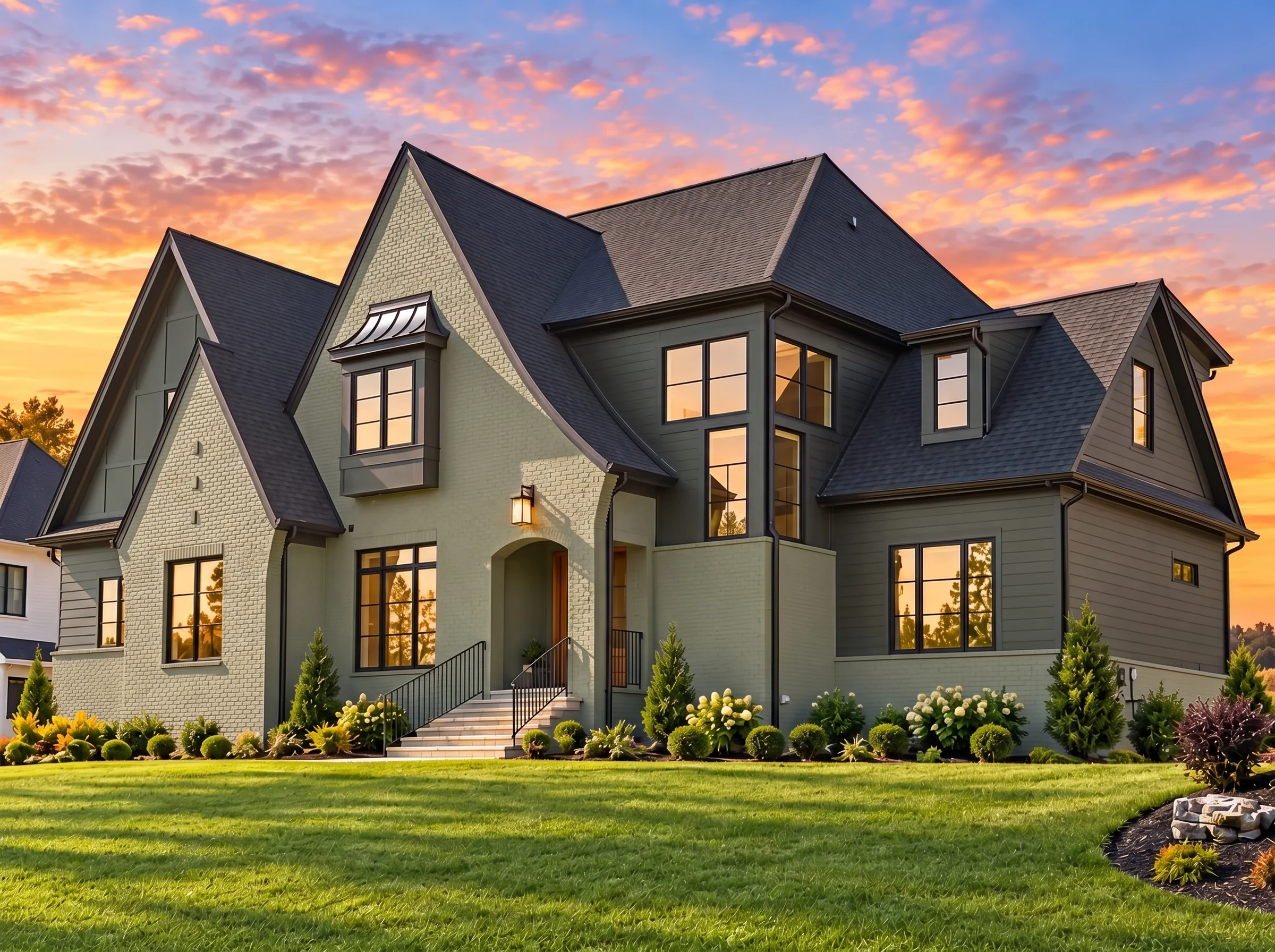 22-1347 HOUSE PLAN – French Country Home Plan – 5-Bed, 5-Bath, 4,163 SF - Modern Brick, AI-generated exterior concept