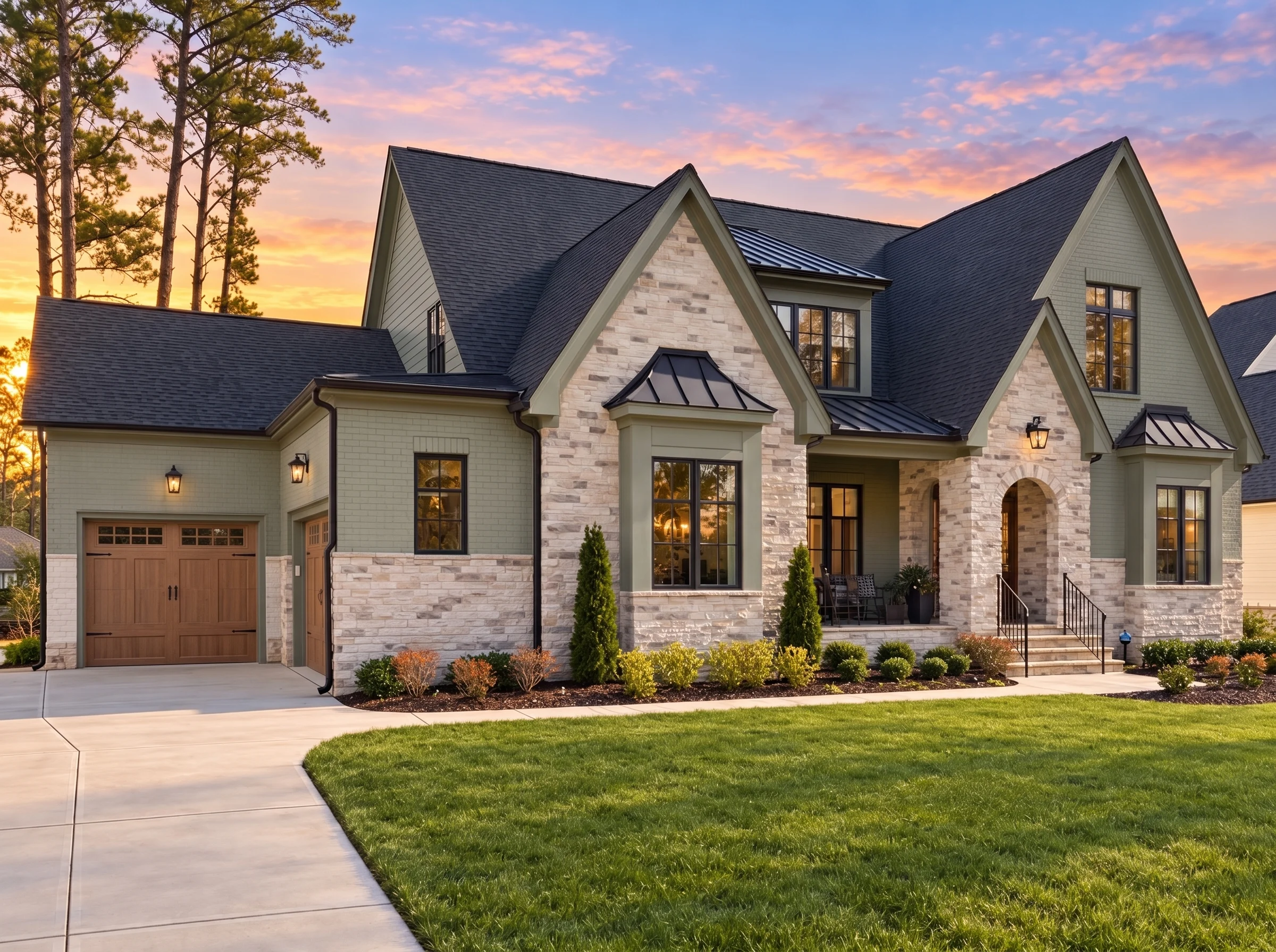 22-1129 HOUSE PLAN – French Country Home Plan – 6-Bed, 5-Bath, 4,620 SF - Modern Brick, AI-generated exterior concept