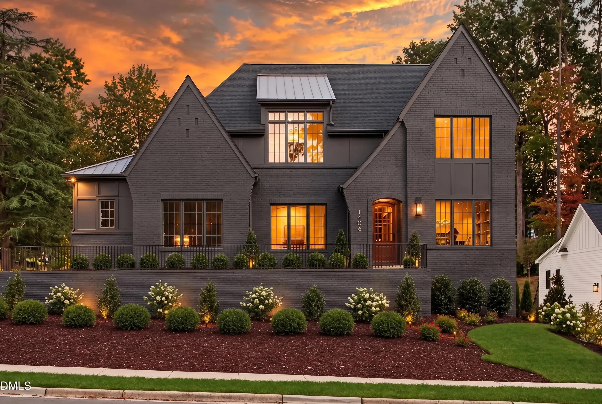 22-1870 HOUSE PLAN – European Home Plan – 5-Bed, 5-Bath, 4,133 SF - Modern Dark, AI-generated exterior concept