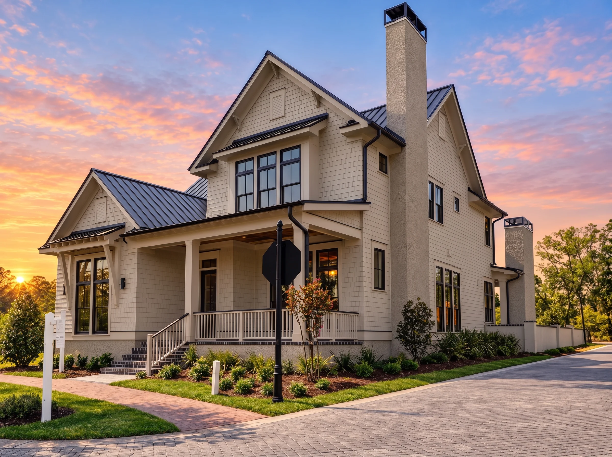 21-2674 HOUSE PLAN – Modern Farmhouse Home Plan – 5-Bed, 5-Bath, 3,398 SF - Warm Natural, AI-generated exterior concept