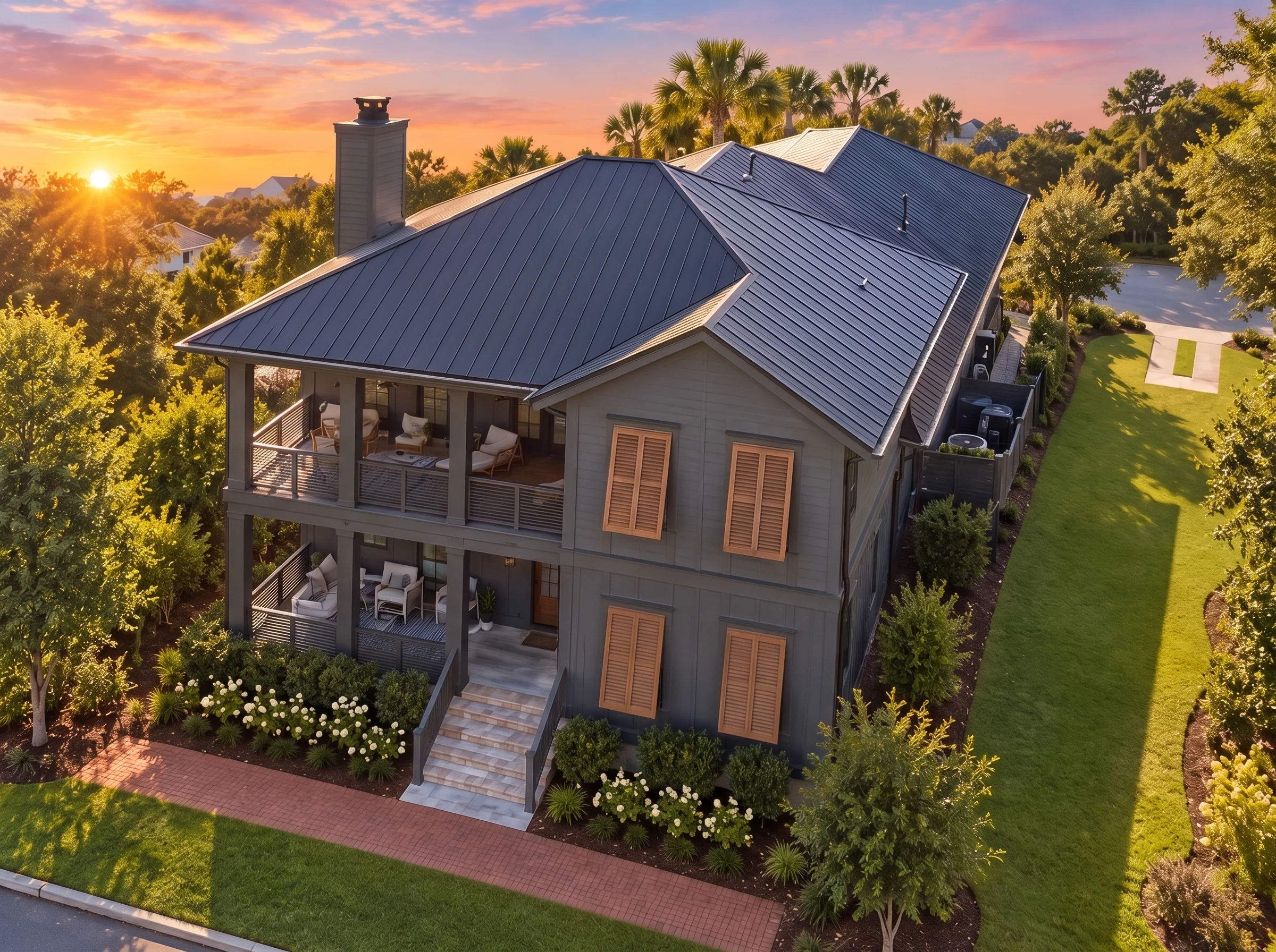 21-2732 HOUSE PLAN – Low Country Home Plan – 4-Bed, 3-Bath, 2,825 SF - Modern Dark, AI-generated exterior concept