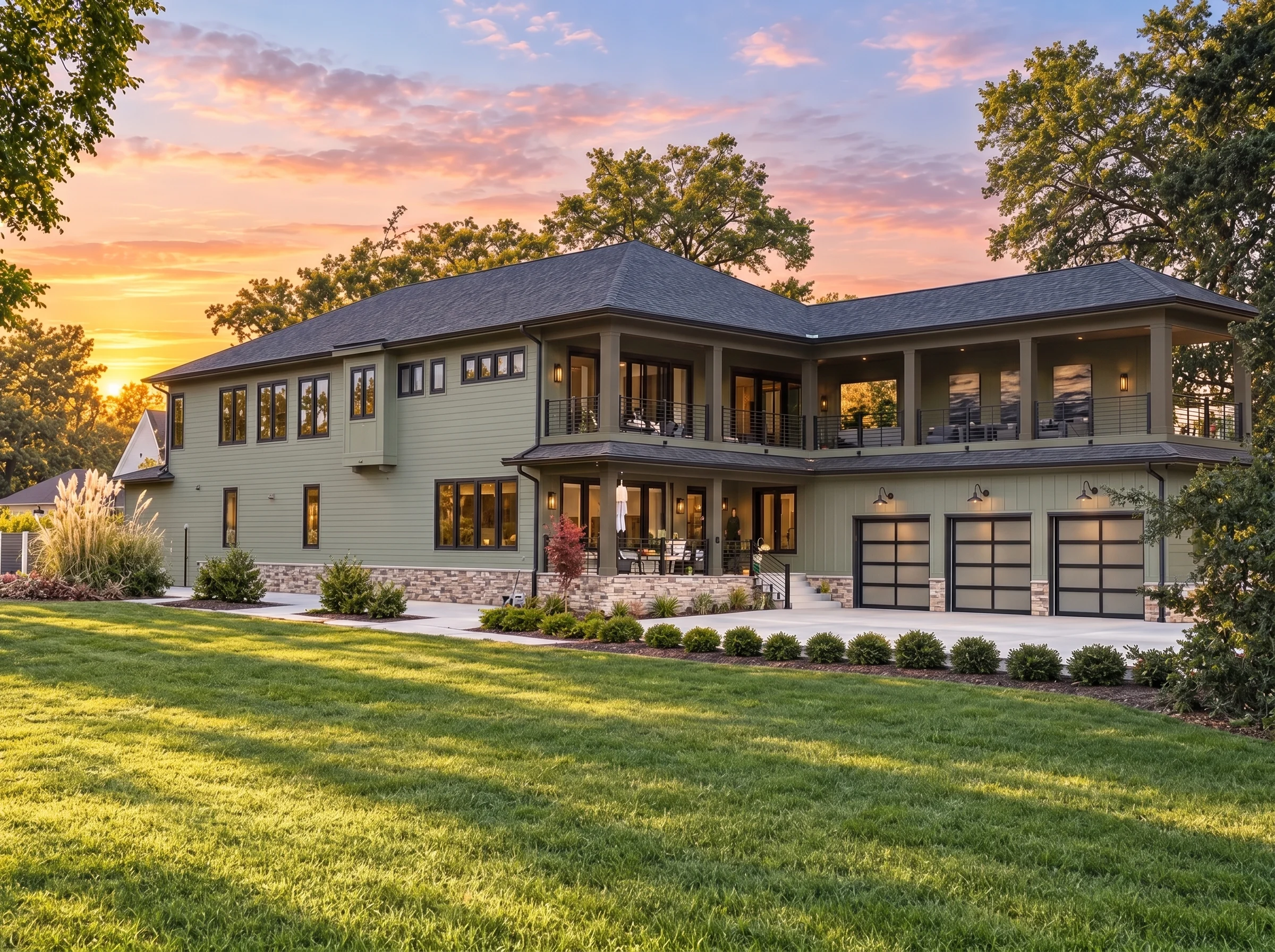 21-3272 HOUSE PLAN – Coastal Home Plan – 5-Bed, 4.5-Bath, 5,387 SF - Modern Brick, AI-generated exterior concept