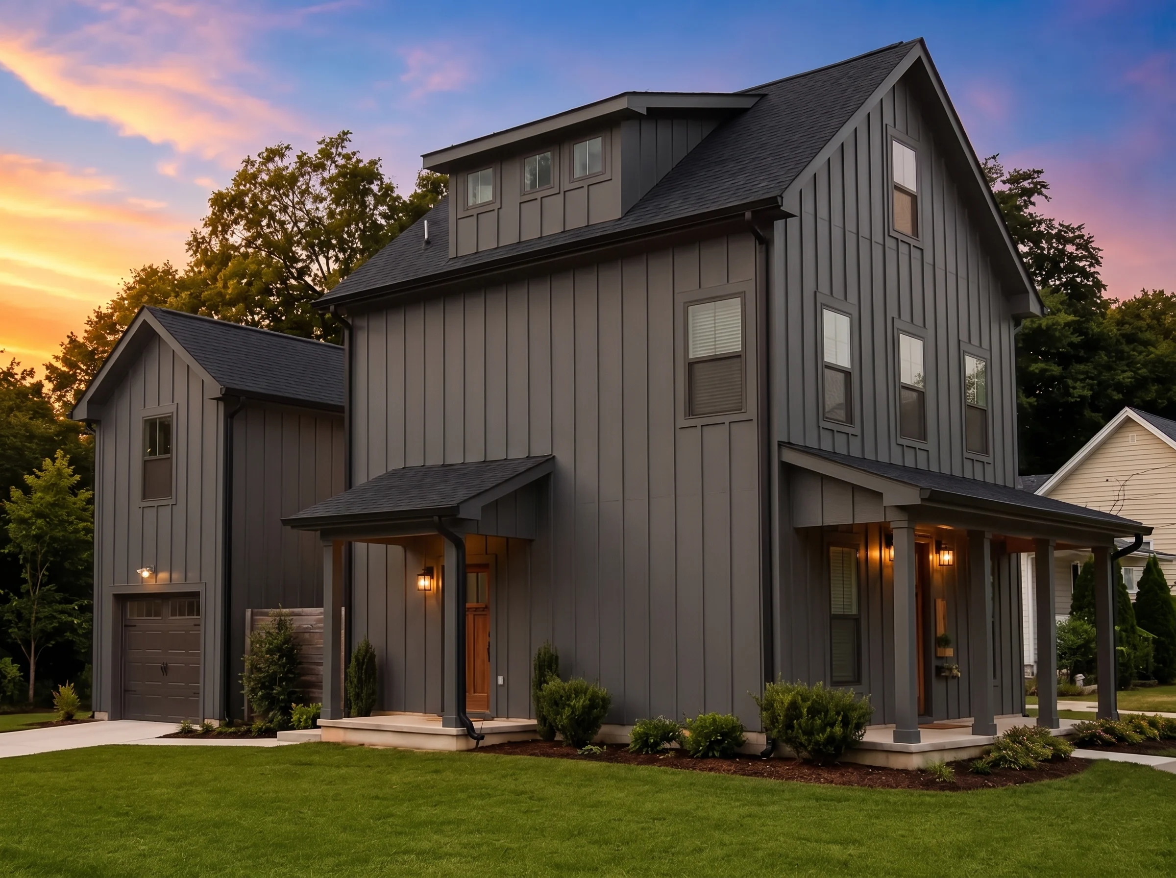 21-2226 HOUSE PLAN – Modern Farmhouse Home Plan – 3-Bed, 4.5-Bath, 2,064 SF - Modern Dark, AI-generated exterior concept