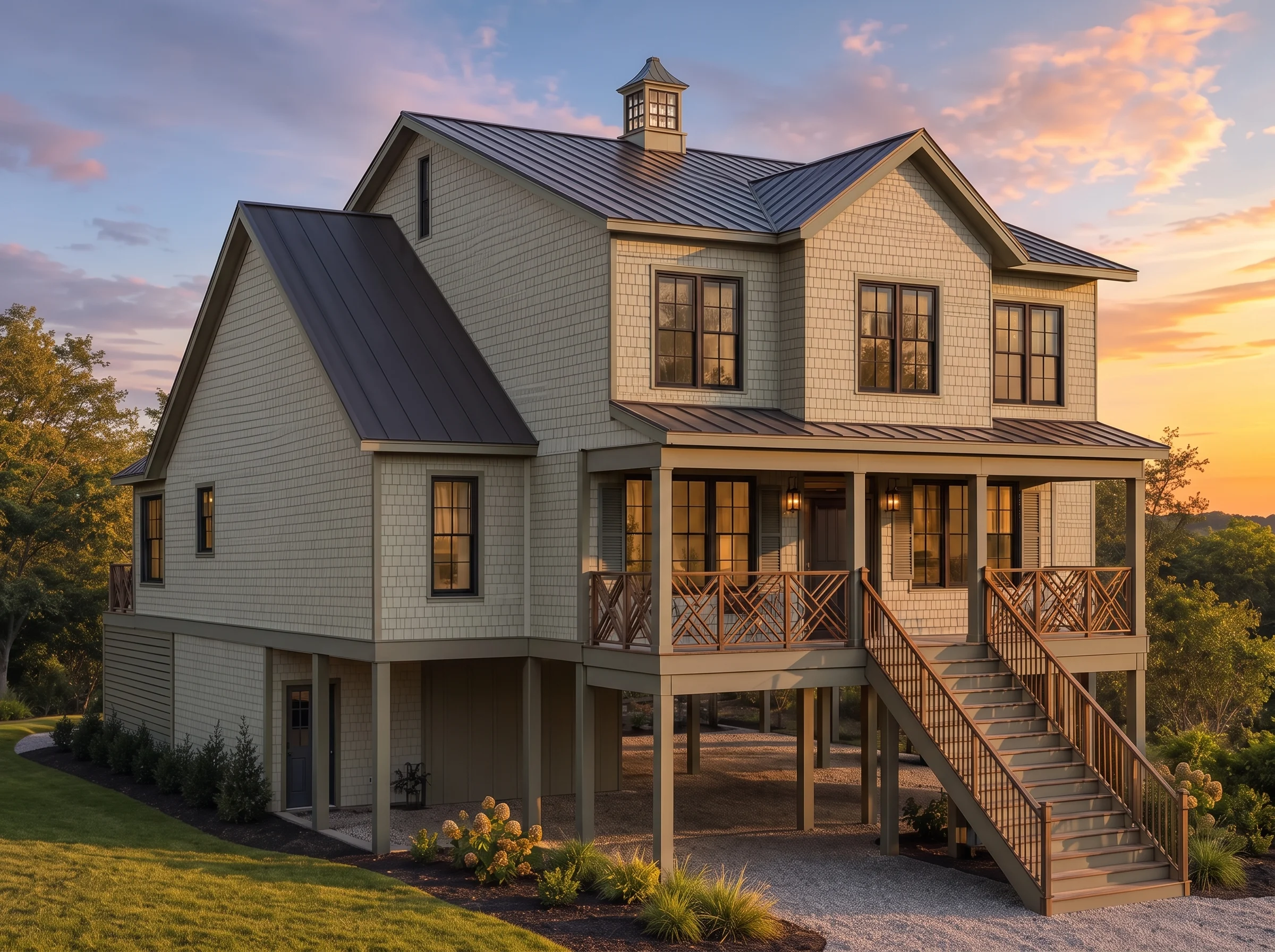 24-1622 HOUSE PLAN – Coastal Home Plan – 4-Bed, 4-Bath, 3,555 SF - Modern Brick, AI-generated exterior concept