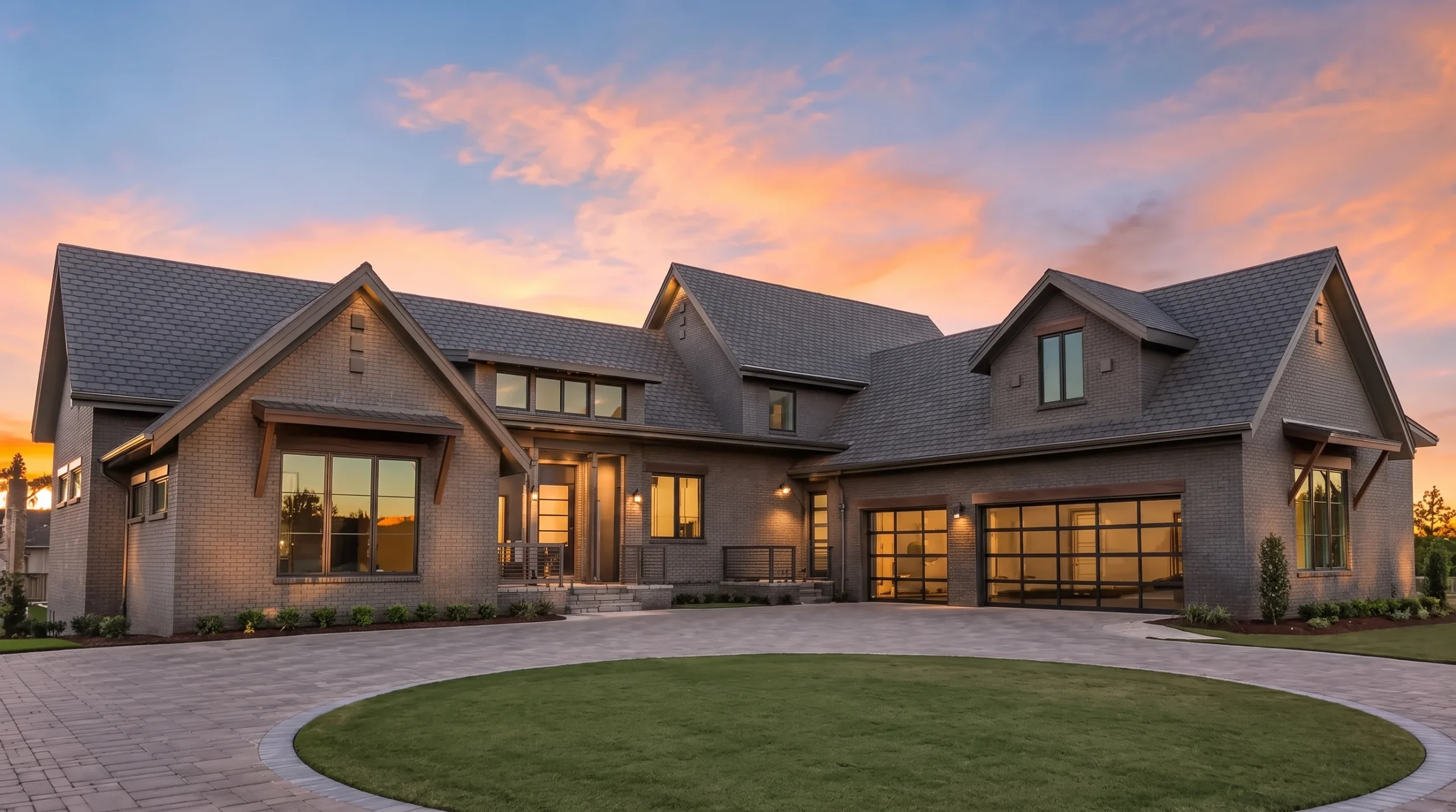 22-1821 HOUSE PLAN – French Country Home Plan – 3-Bed, 3-Bath, 2,530 SF - Modern Dark, AI-generated exterior concept
