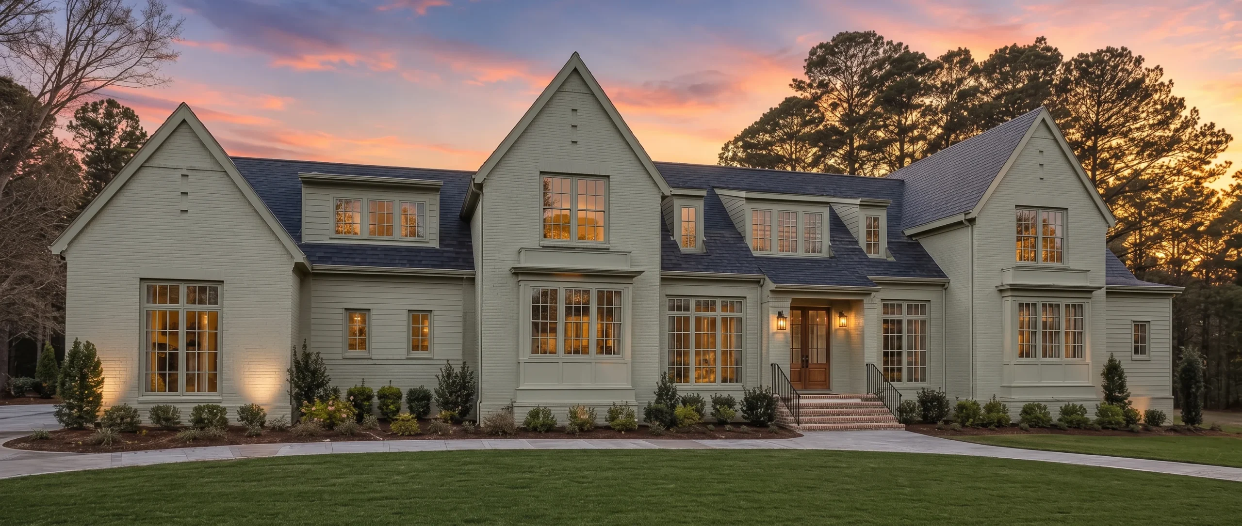 24-1637 HOUSE PLAN – Modern Tudor Home Plan – 5-Bed, 5-Bath, 5,458 SF - Modern Brick, AI-generated exterior concept