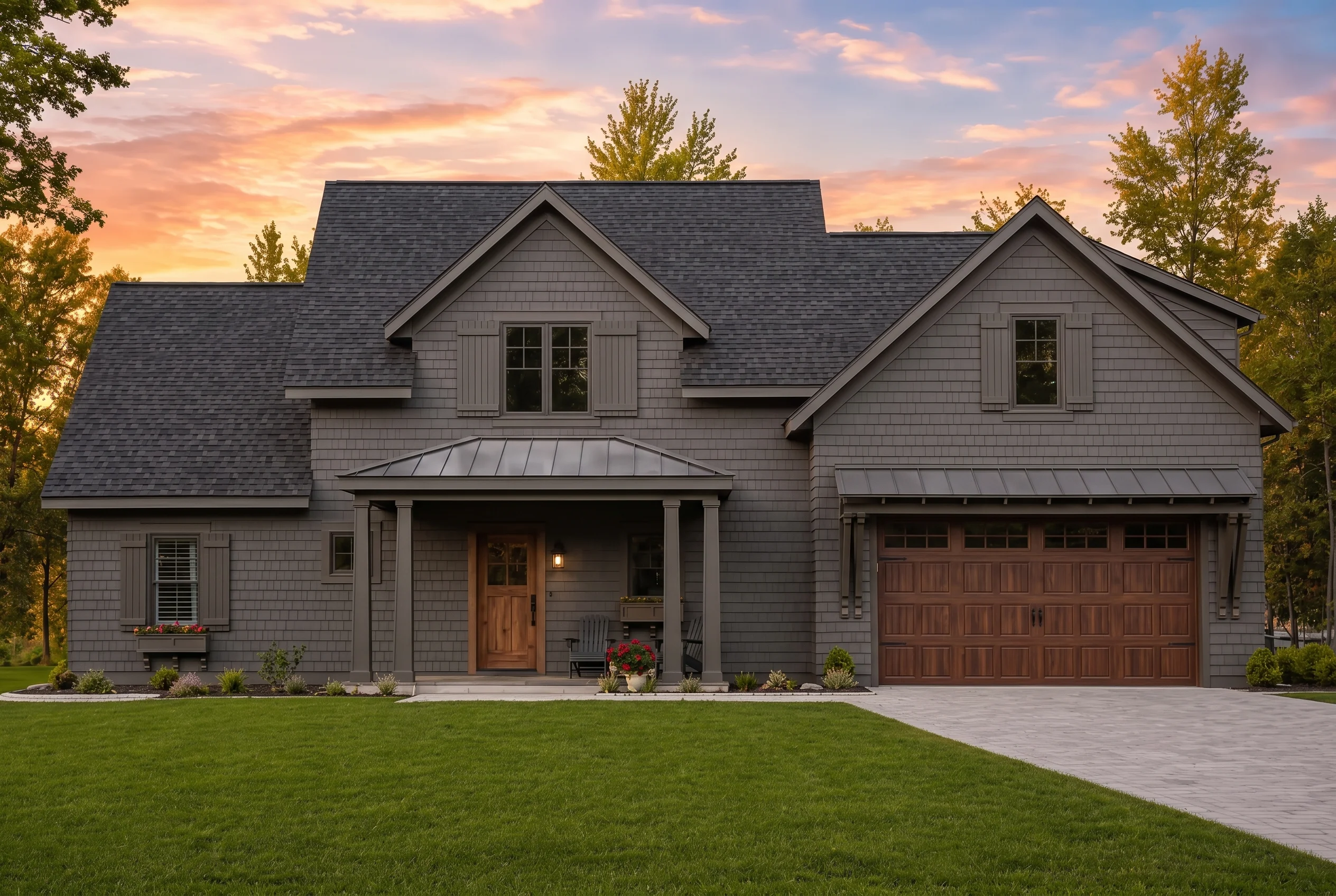 24-1432 HOUSE PLAN – Modern Farmhouse Home Plan – 4-Bed, 2.5-Bath, 2,360 SF - Modern Dark, AI-generated exterior concept