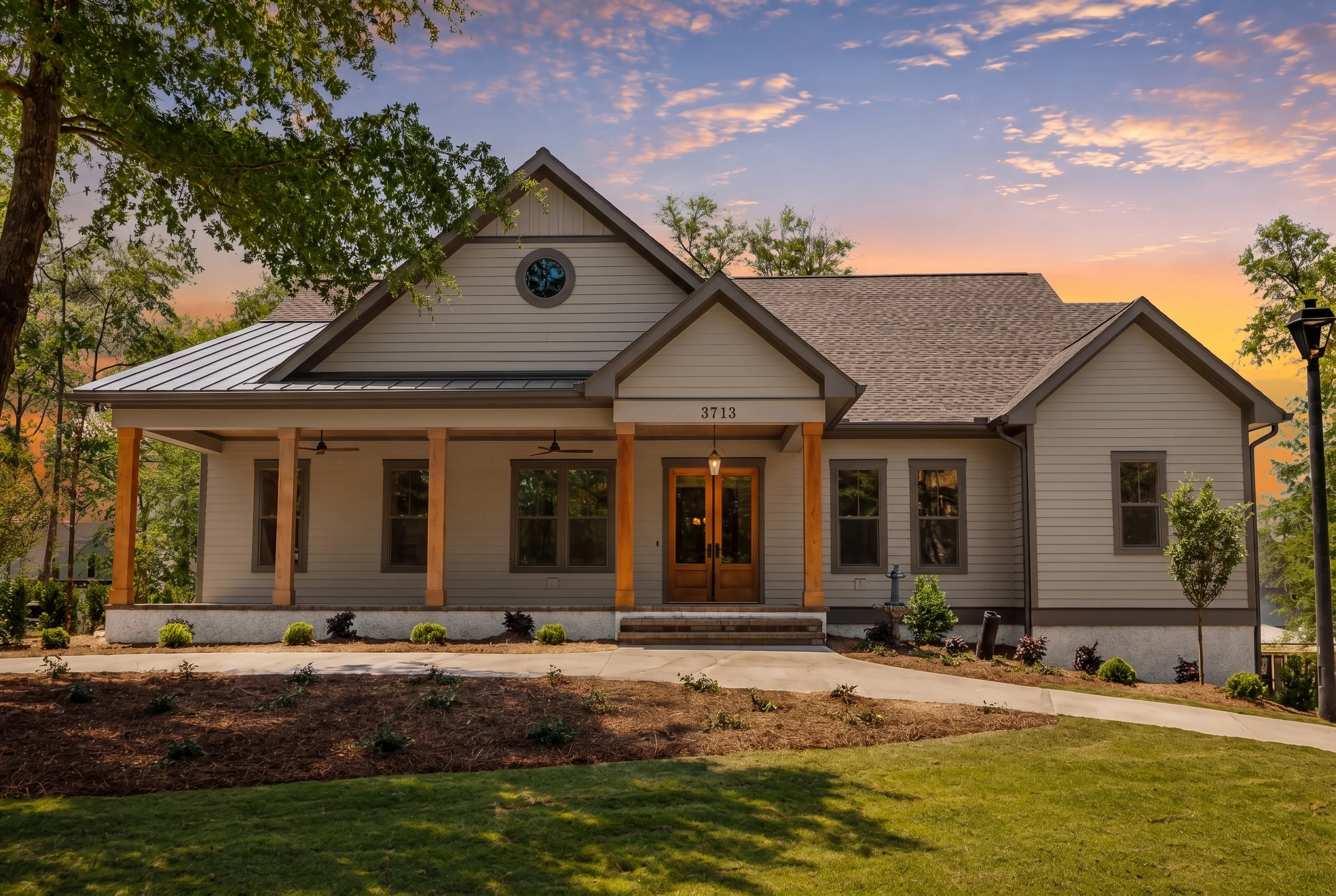24-1052 HOUSE PLAN – Modern Farmhouse Home Plan – 3-Bed, 2-Bath, 2,781 SF - Warm Natural, AI-generated exterior concept