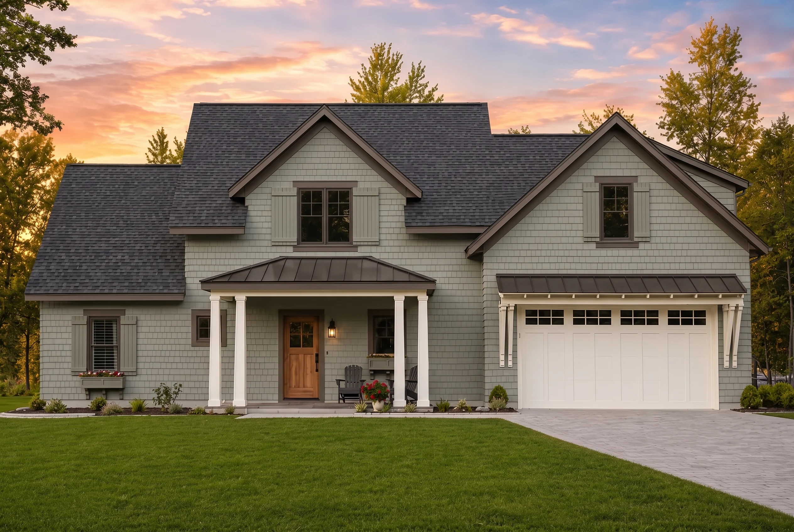 24-1432 HOUSE PLAN – Modern Farmhouse Home Plan – 4-Bed, 2.5-Bath, 2,360 SF - Modern Brick, AI-generated exterior concept