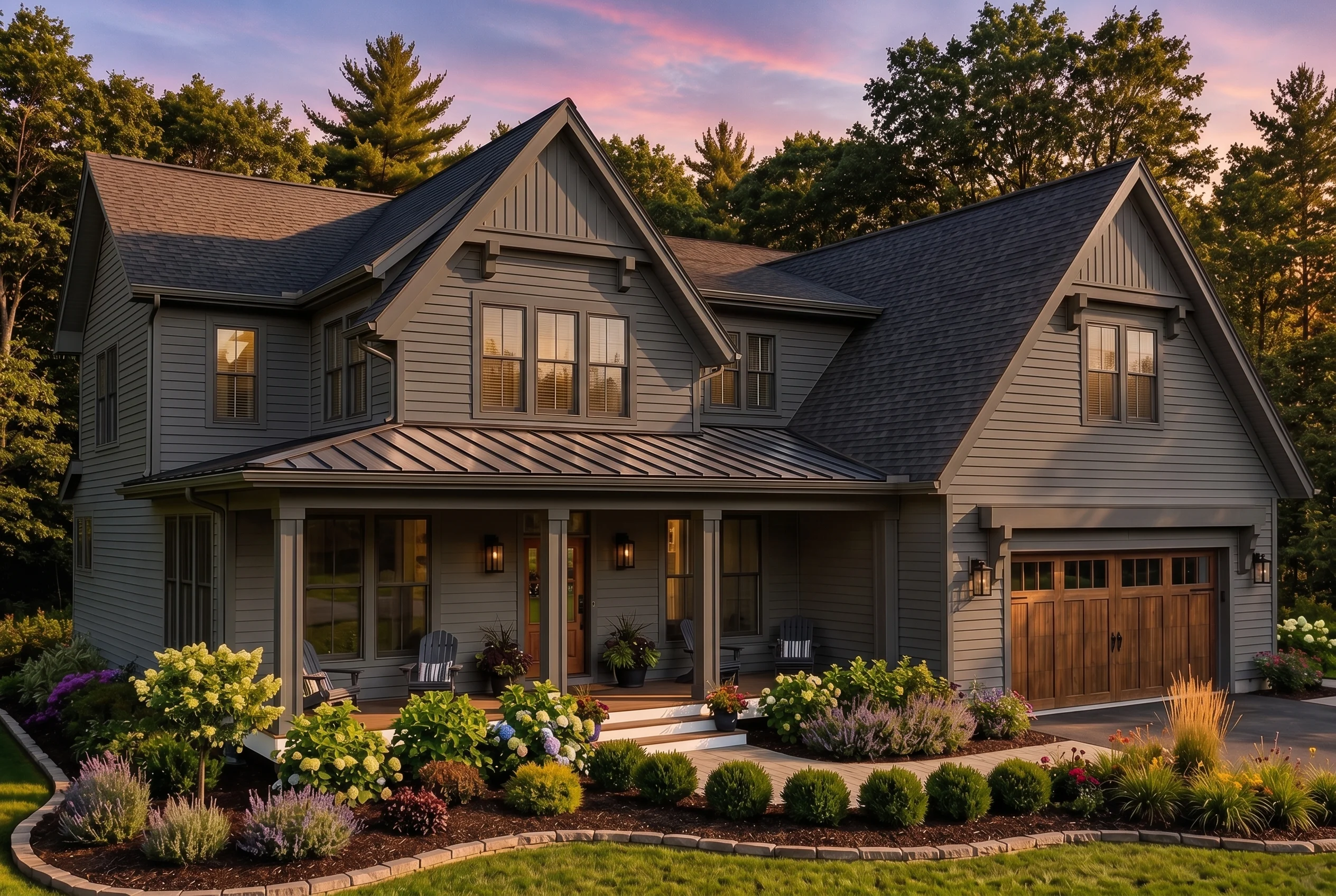 24-1960 HOUSE PLAN – Modern Farmhouse Home Plan – 4-Bed, 4.5-Bath, 4,030 SF - Modern Dark, AI-generated exterior concept