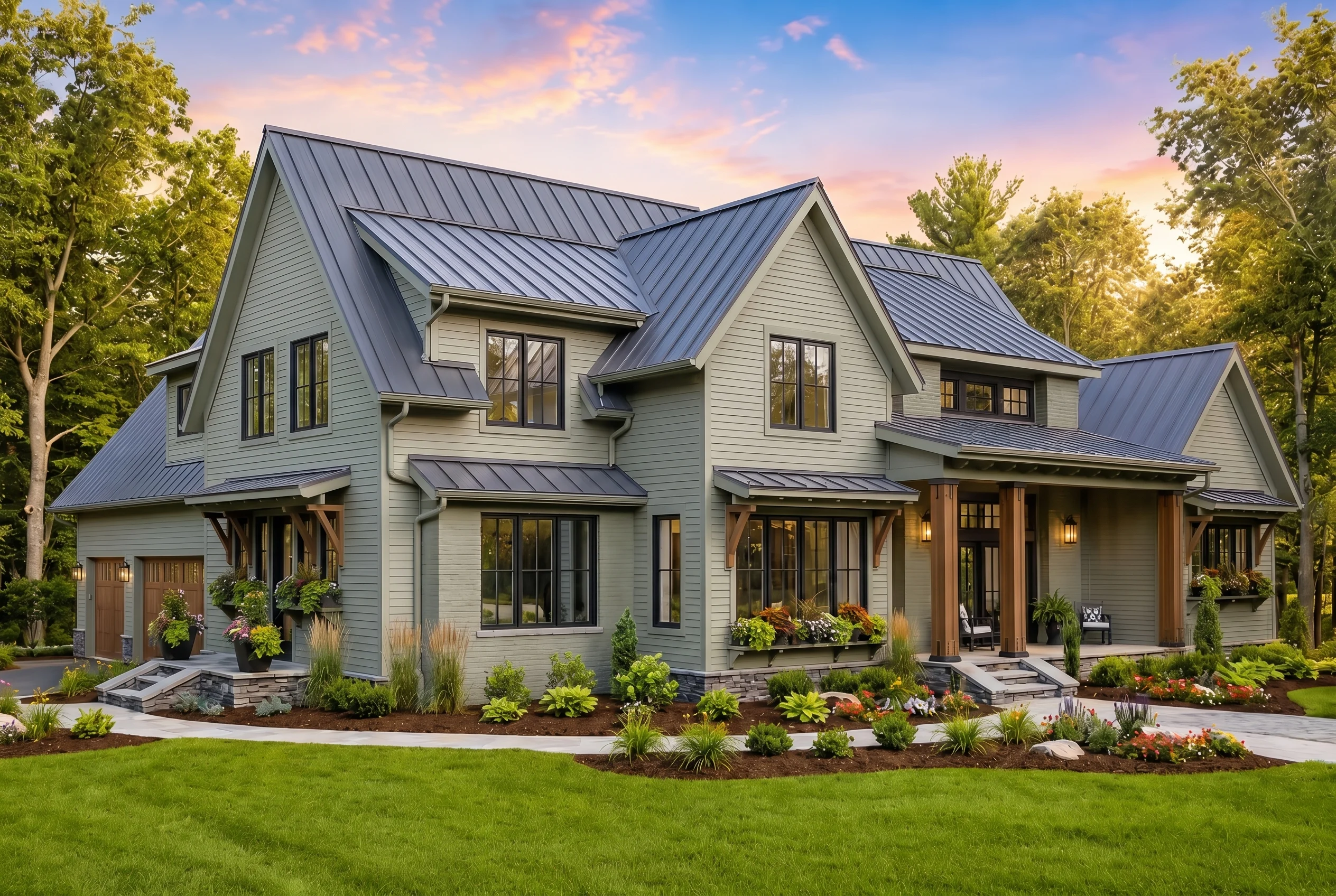 24-1759 HOUSE PLAN – Modern Farmhouse Home Plan – 4-Bed, 4.5-Bath, 2,886 SF - Modern Brick, AI-generated exterior concept