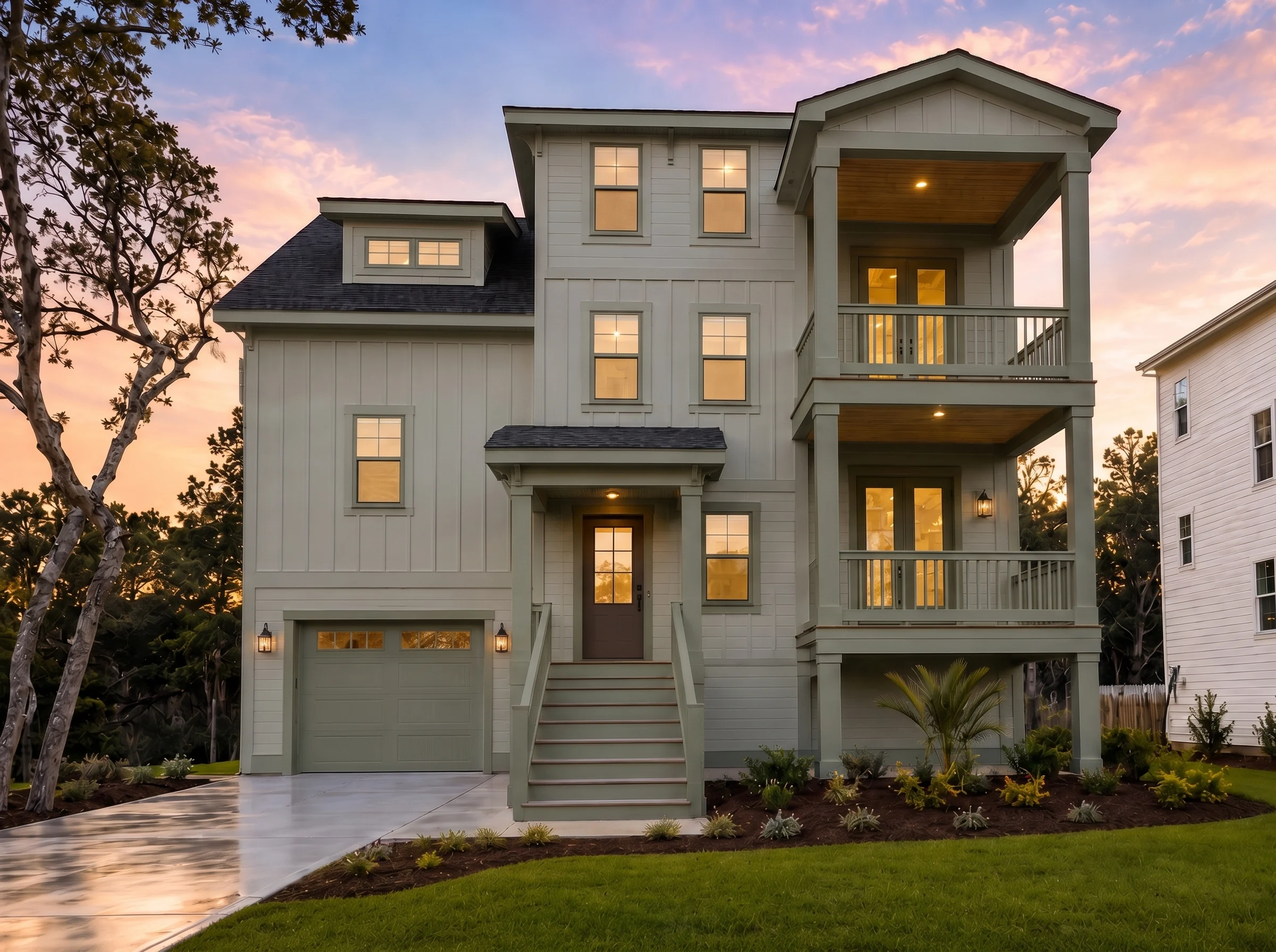 24-1003 HOUSE PLAN – Beach Home Plan – 4-Bed, 3.5-Bath, 2,855 SF - Modern Brick, AI-generated exterior concept