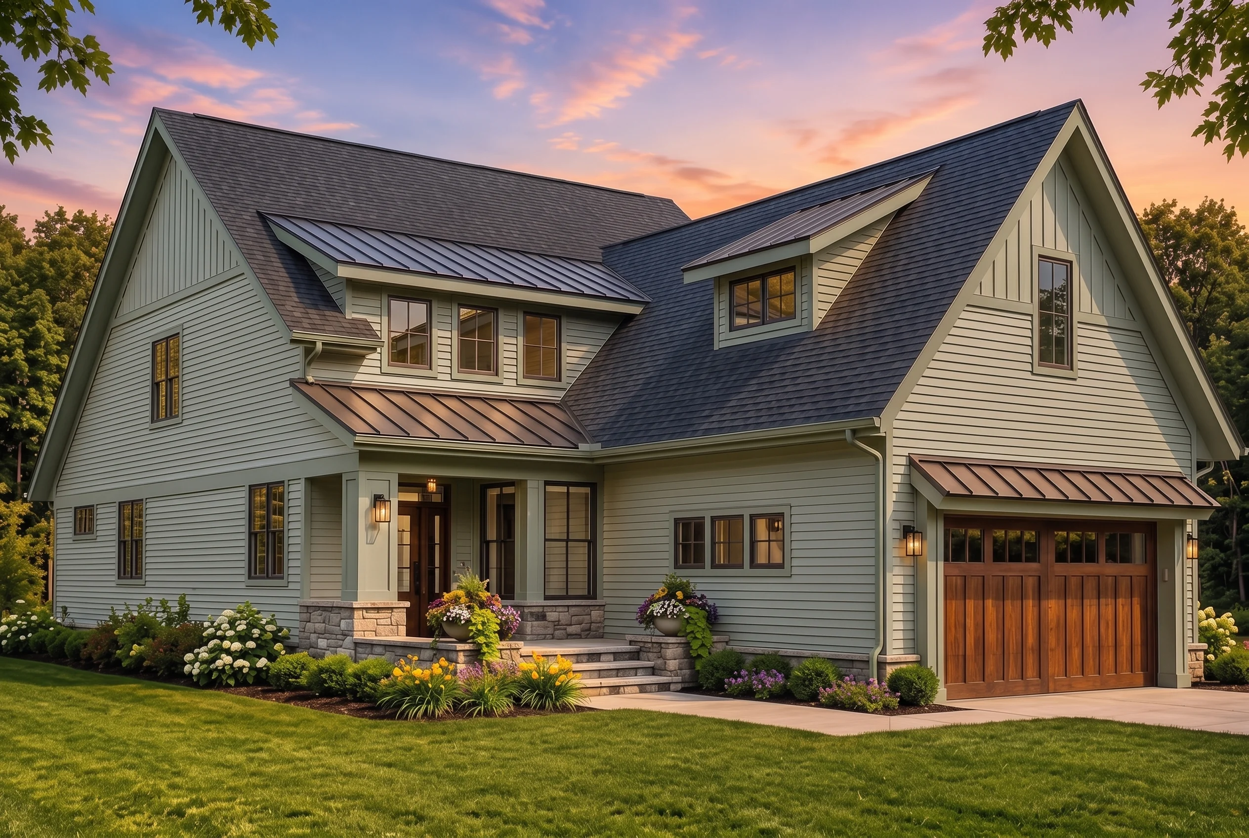 24-1076 HOUSE PLAN – Modern Farmhouse Home Plan – 4-Bed, 2.5-Bath, 2,870 SF - Modern Brick, AI-generated exterior concept