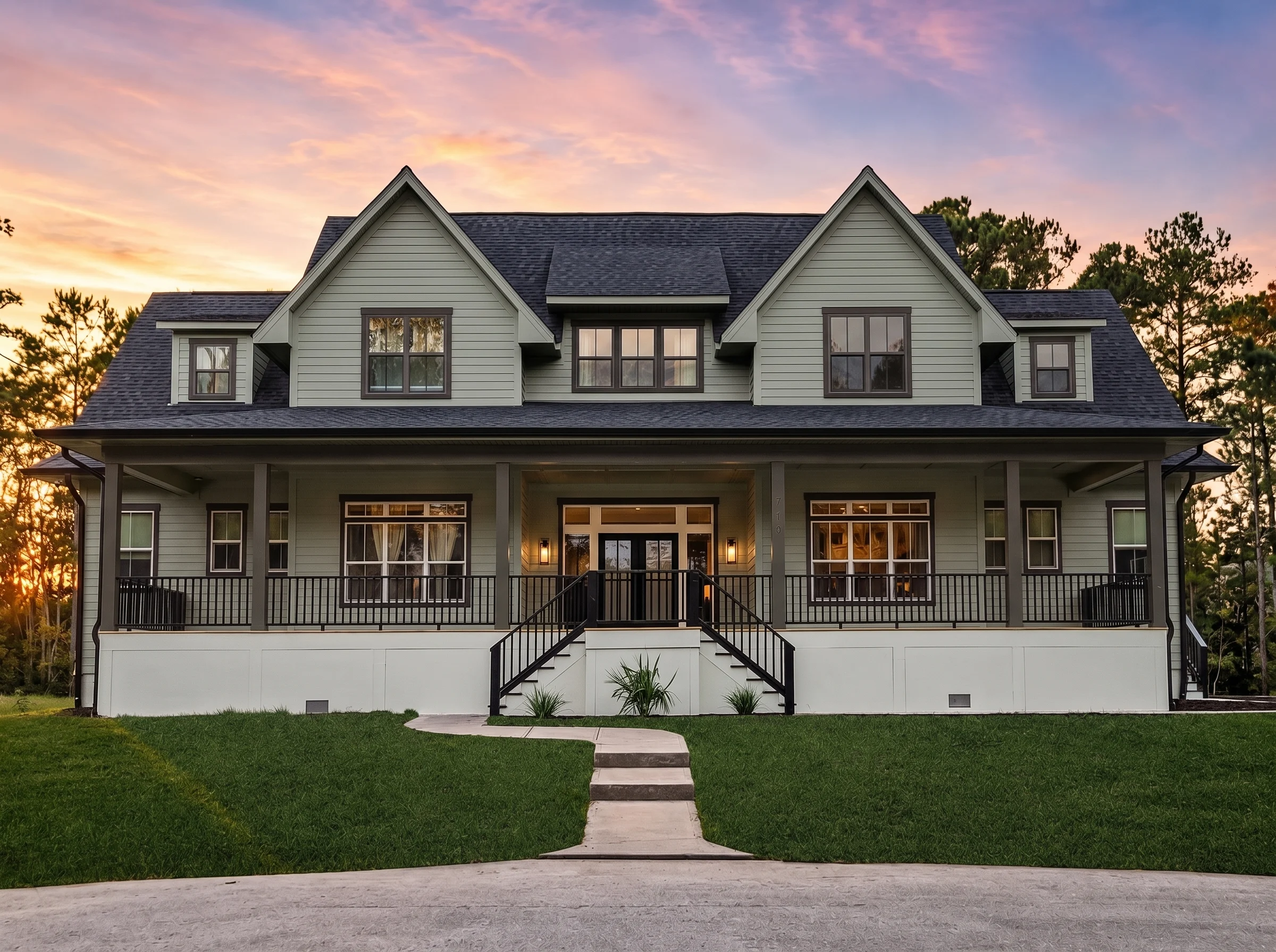 24-1787 HOUSE PLAN – Modern Farmhouse Home Plan – 6-Bed, 4-Bath, 3,200 SF - Modern Brick, AI-generated exterior concept
