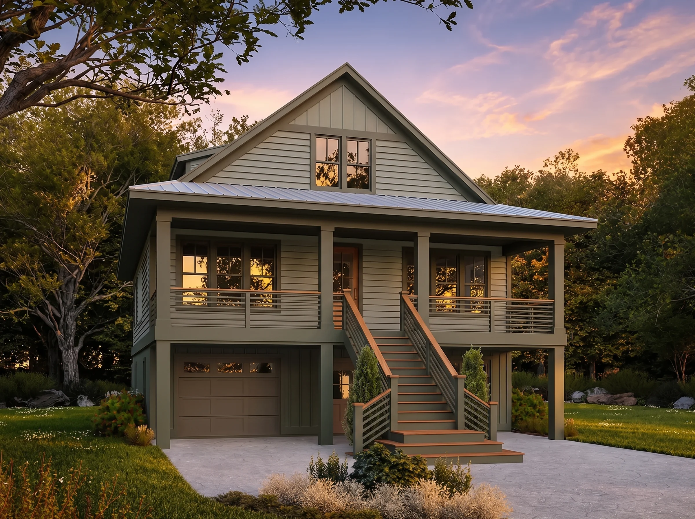 24-1908 HOUSE PLAN – Coastal Home Plan – 3-Bed, 2.5-Bath, 2,259 SF - Modern Brick, AI-generated exterior concept
