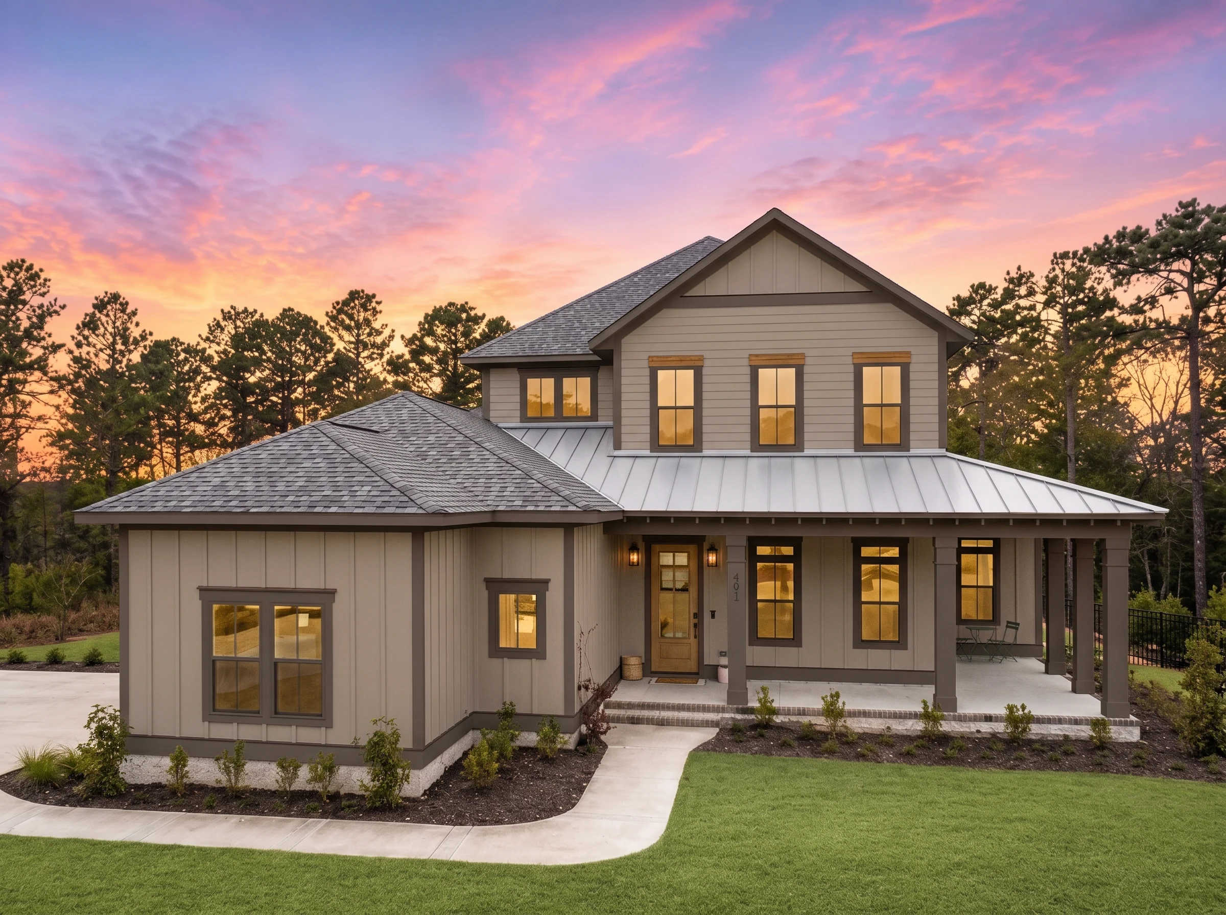 24-1348 HOUSE PLAN – Low Country Home Plan – 3-Bed, 2.5-Bath, 2,869 SF - Warm Natural, AI-generated exterior concept