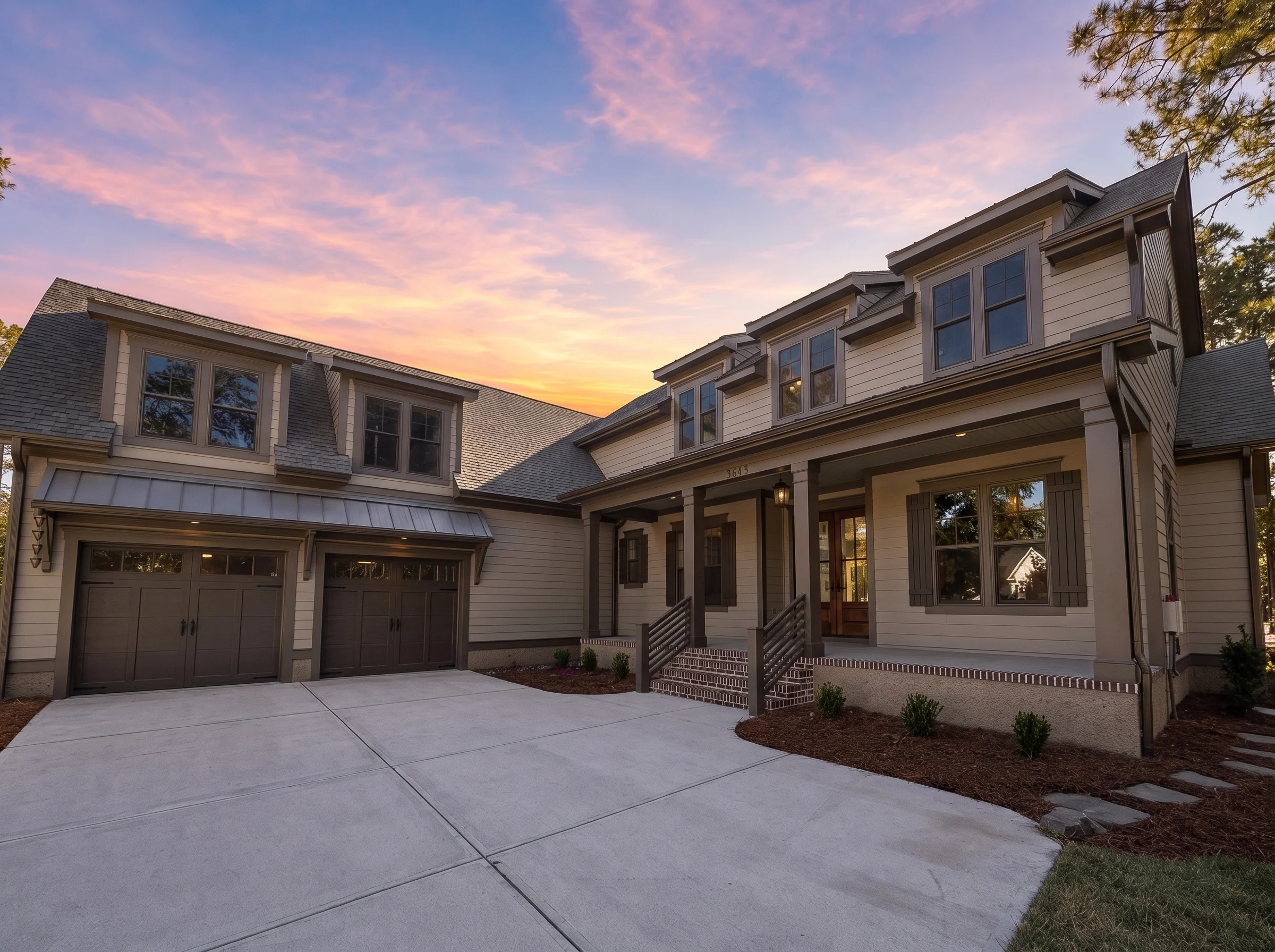 24-1966 HOUSE PLAN – Low Country Home Plan – 3-Bed, 3-Bath, 3,571 SF - Warm Natural, AI-generated exterior concept