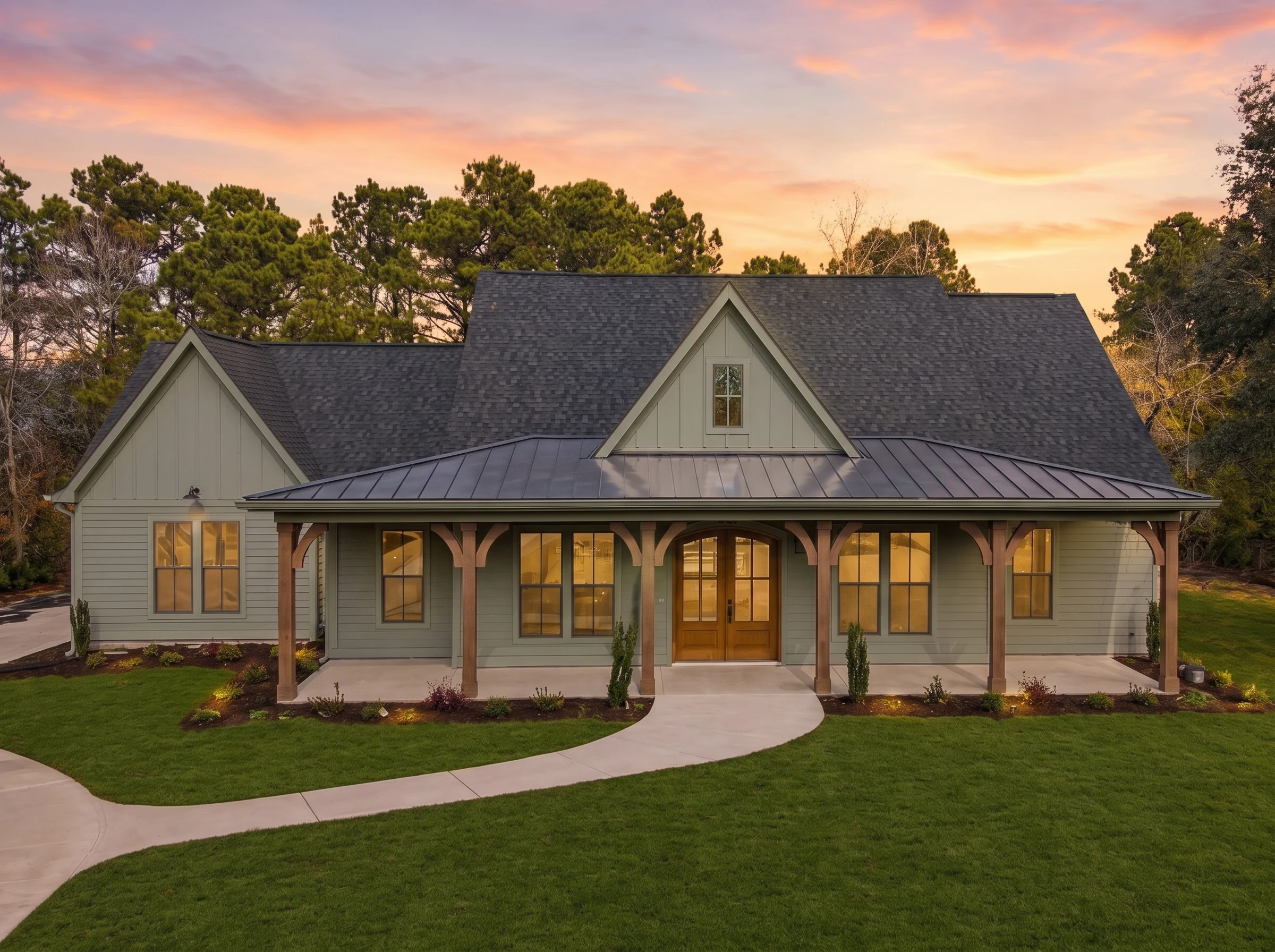 24-1527 HOUSE PLAN – Modern Farmhouse Home Plan – 3-Bed, 2.5-Bath, 2,315 SF - Modern Brick, AI-generated exterior concept