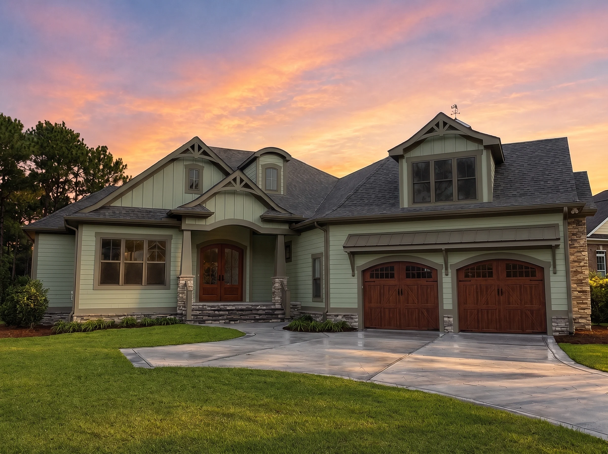 24-1415 HOUSE PLAN – Craftsman Home Plan – 3-Bed, 3.5-Bath, 3,283 SF - Modern Brick, AI-generated exterior concept