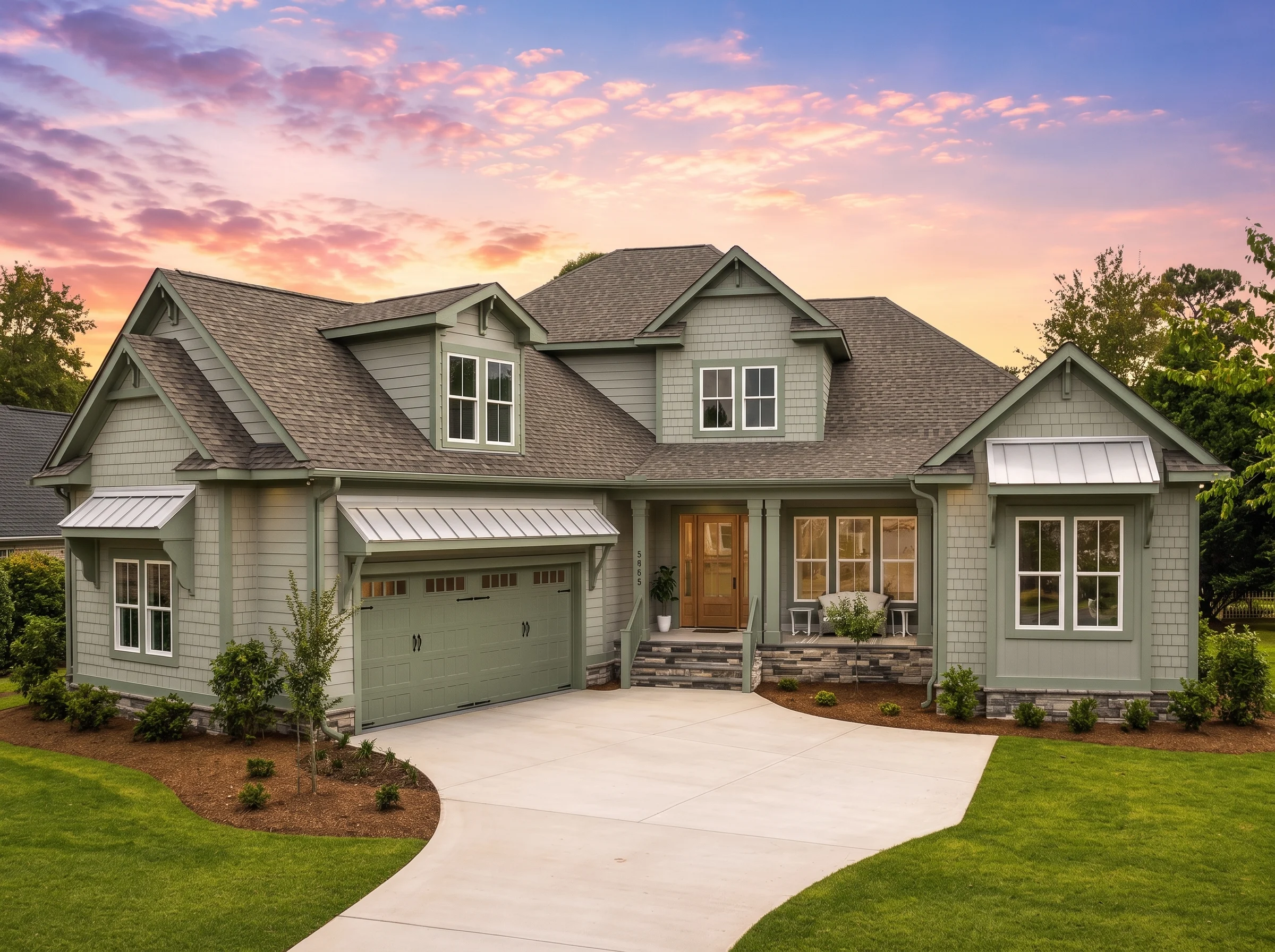 24-1405 HOUSE PLAN – Modern Farmhouse Home Plan – 4-Bed, 3.5-Bath, 3,192 SF - Modern Brick, AI-generated exterior concept