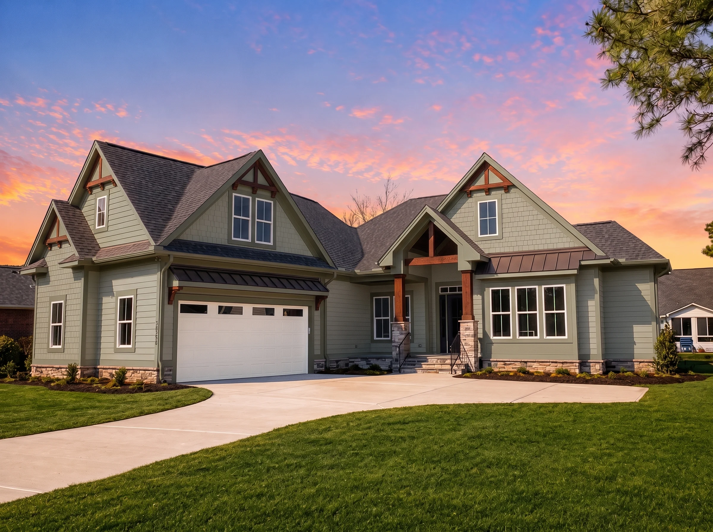 24-1188 HOUSE PLAN – Modern Farmhouse Home Plan – 3-Bed, 3.5-Bath, 2,874 SF - Modern Brick, AI-generated exterior concept