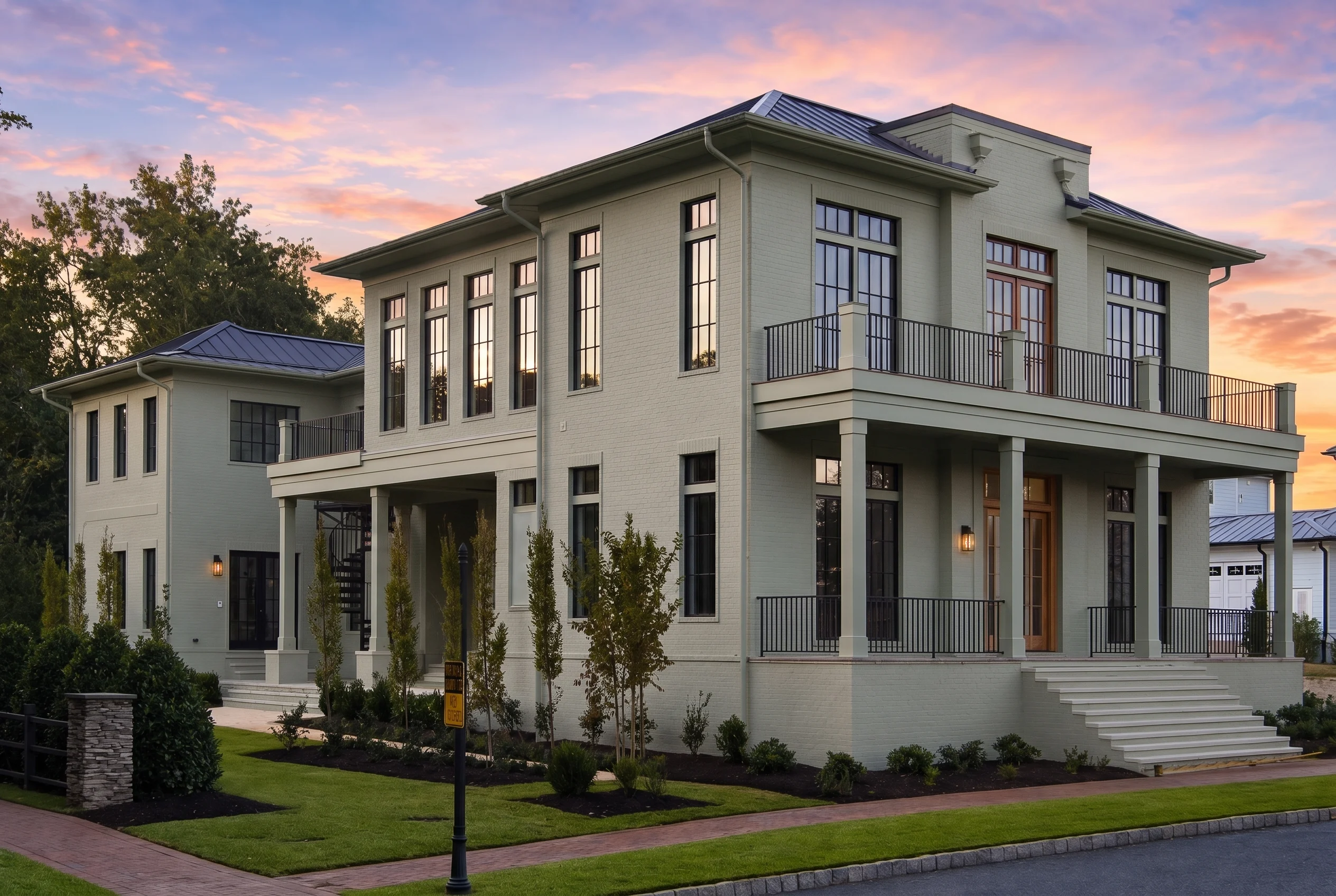 24-1349 HOUSE PLAN – Modern Mediterranean Home Plan – 3-Bed, 4-Bath, 4,170 SF - Modern Brick, AI-generated exterior concept