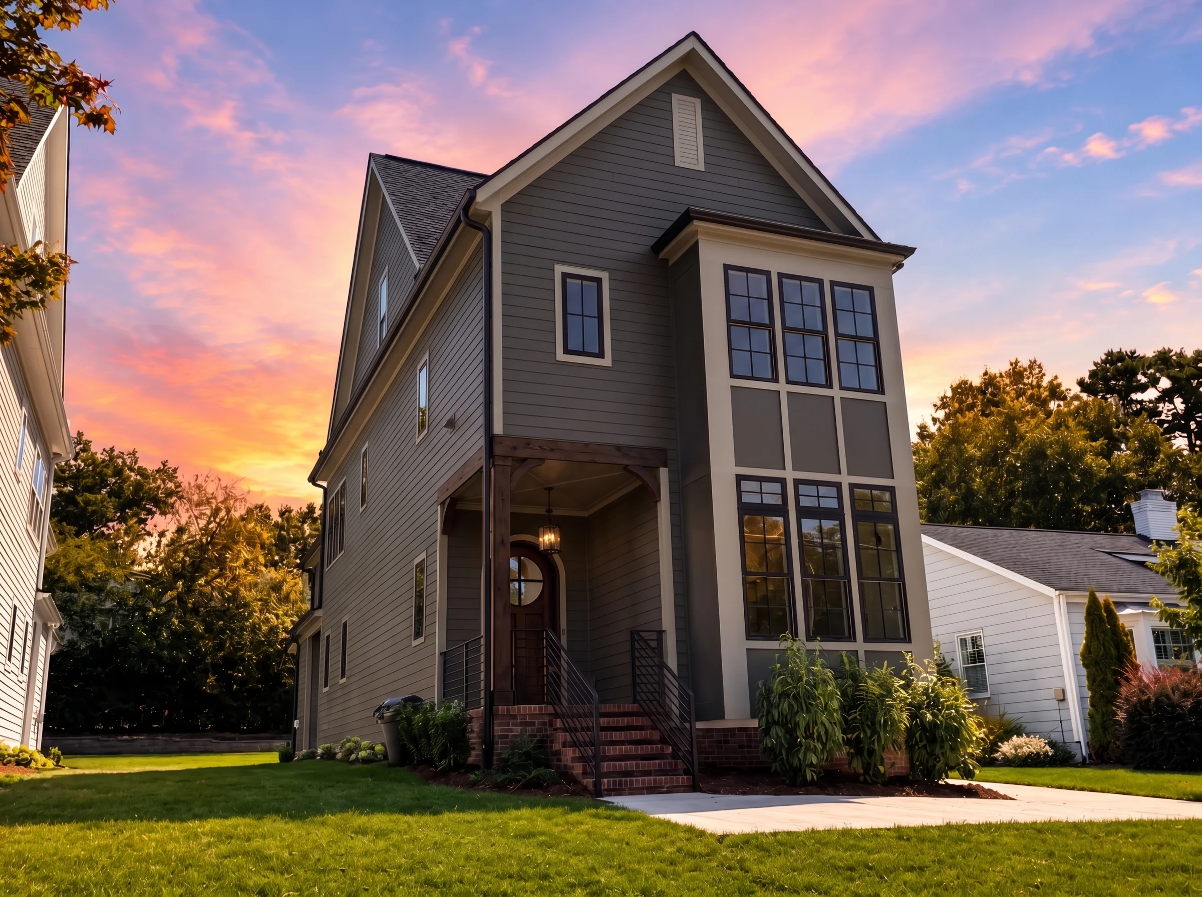 24-1452 HOUSE PLAN – Contemporary Home Plan – 4-Bed, 4-Bath, 2,964 SF - Modern Dark, AI-generated exterior concept