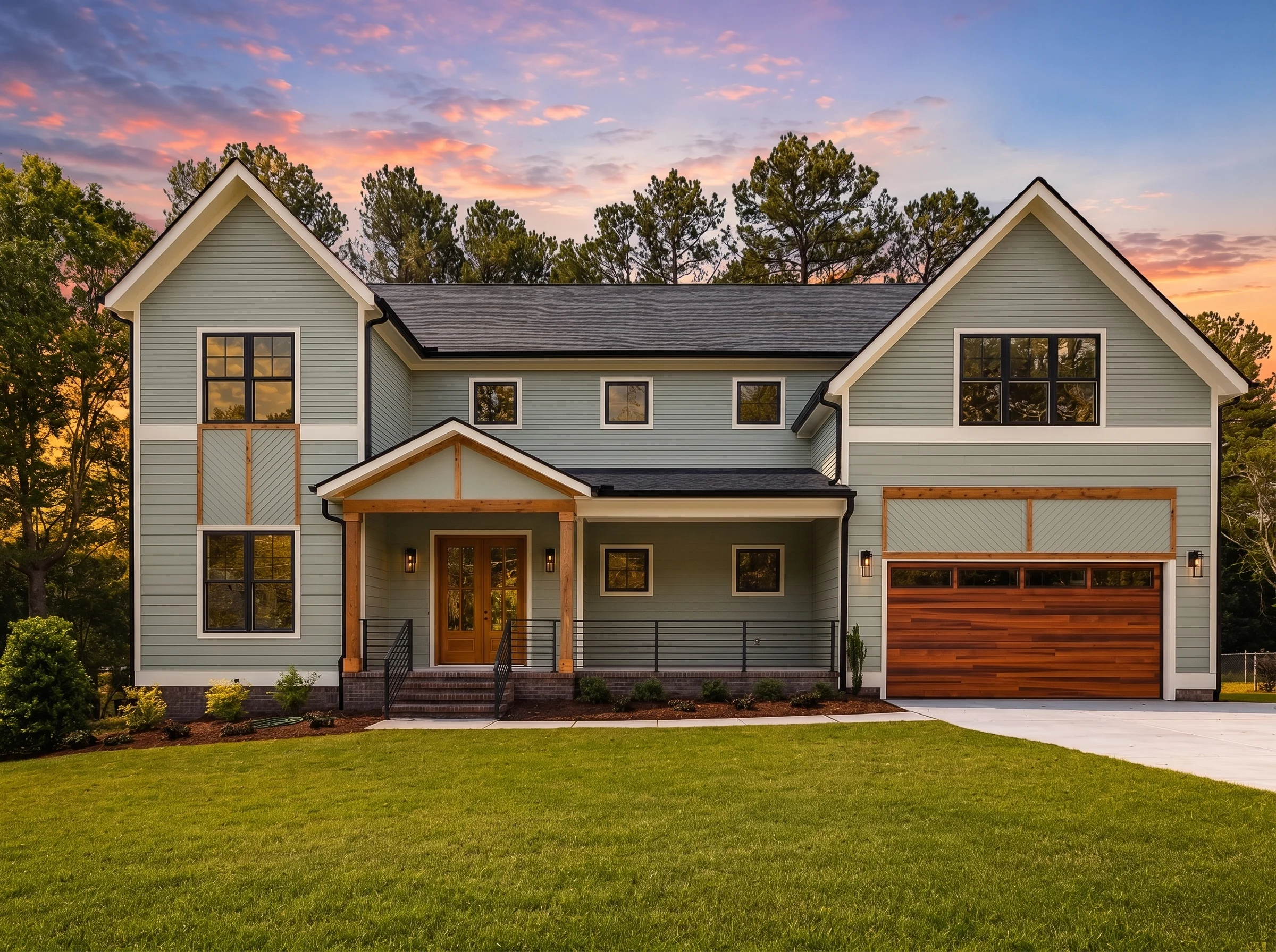 24-1387 HOUSE PLAN – Modern Farmhouse Home Plan – 4-Bed, 4-Bath, 3,492 SF - Modern Brick, AI-generated exterior concept
