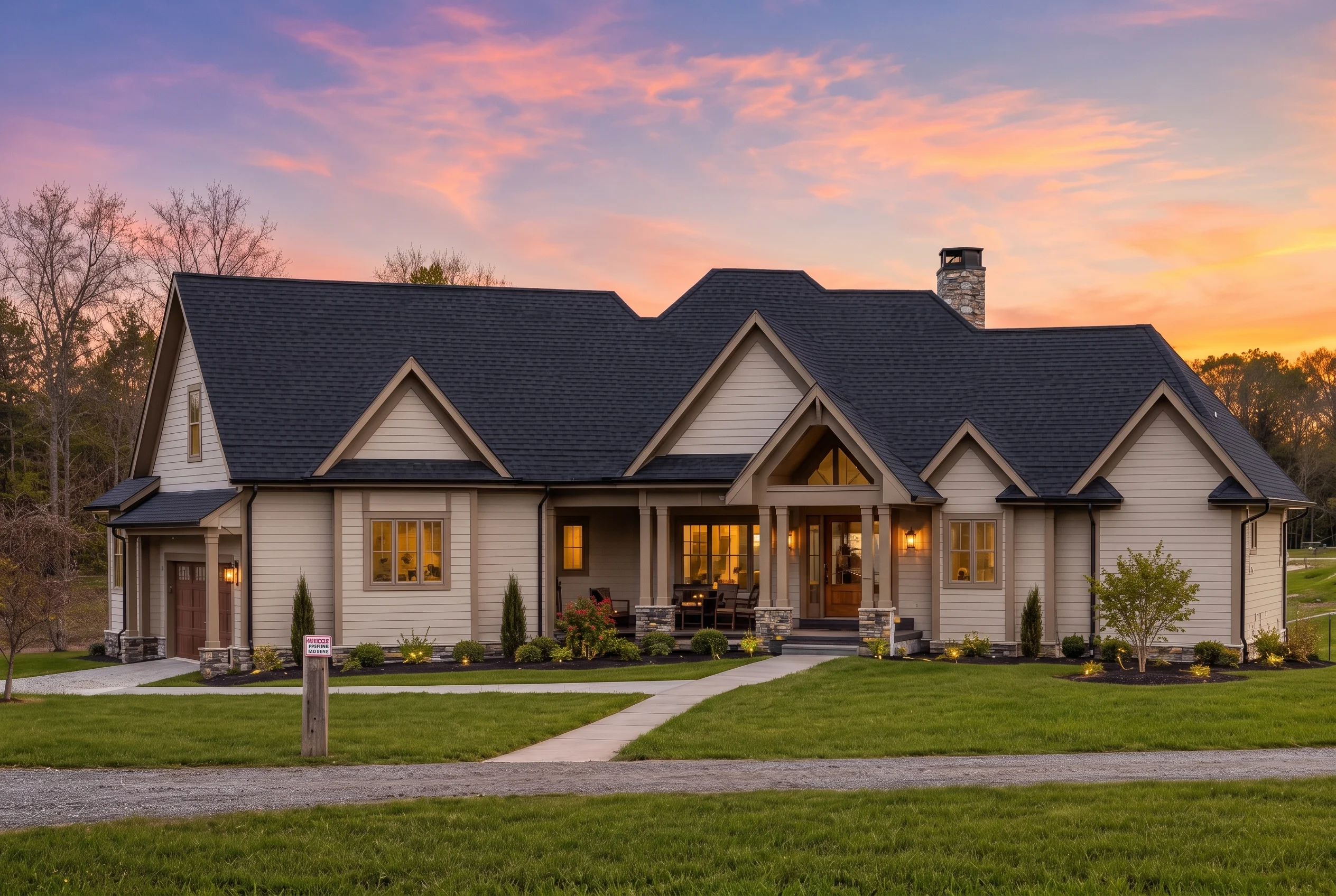 15-1859 HOUSE PLAN – Modern Farmhouse Home Plan – 5-Bed, 5-Bath, 3,257 SF - Warm Natural, AI-generated exterior concept