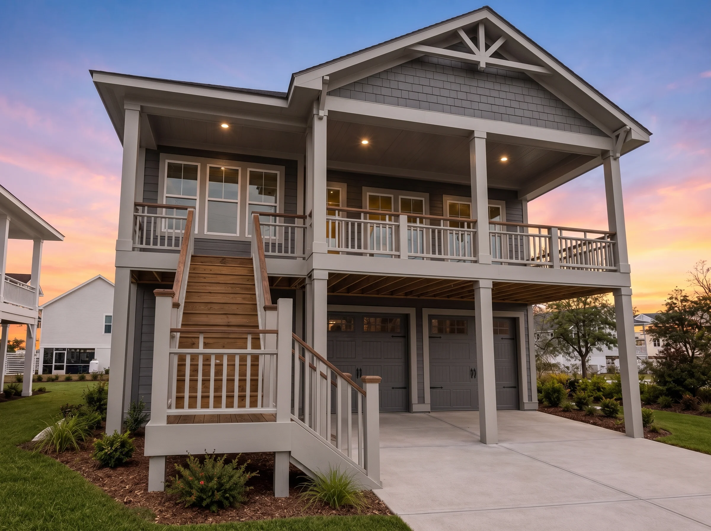 20-1475 HOUSE PLAN – Coastal Home Plan – 3-Bed, 3.5-Bath, 2,121 SF - Modern Dark, AI-generated exterior concept
