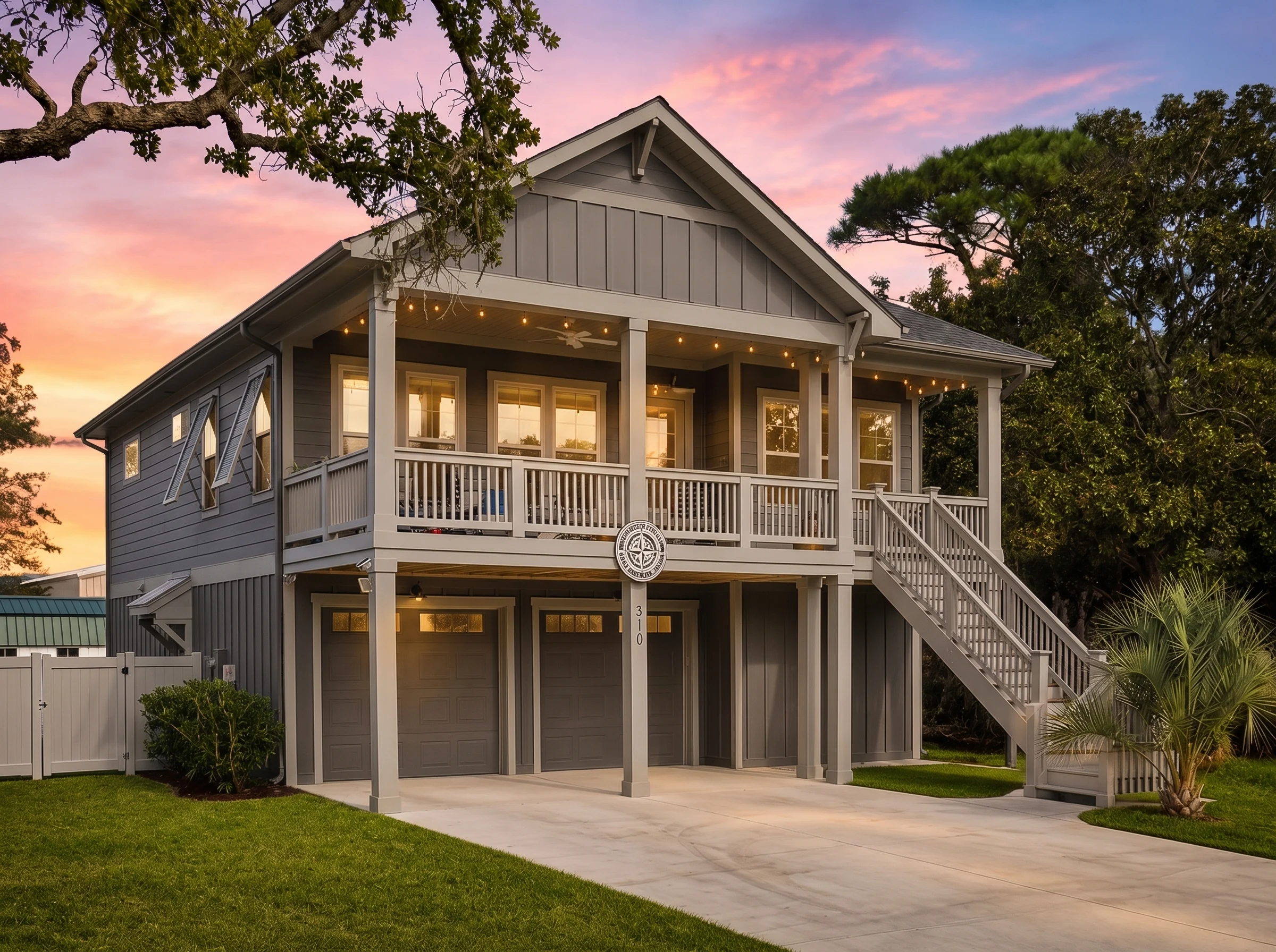 20-1510 HOUSE PLAN – Coastal Home Plan – 4-Bed, 4-Bath, 2,120 SF - Modern Dark, AI-generated exterior concept