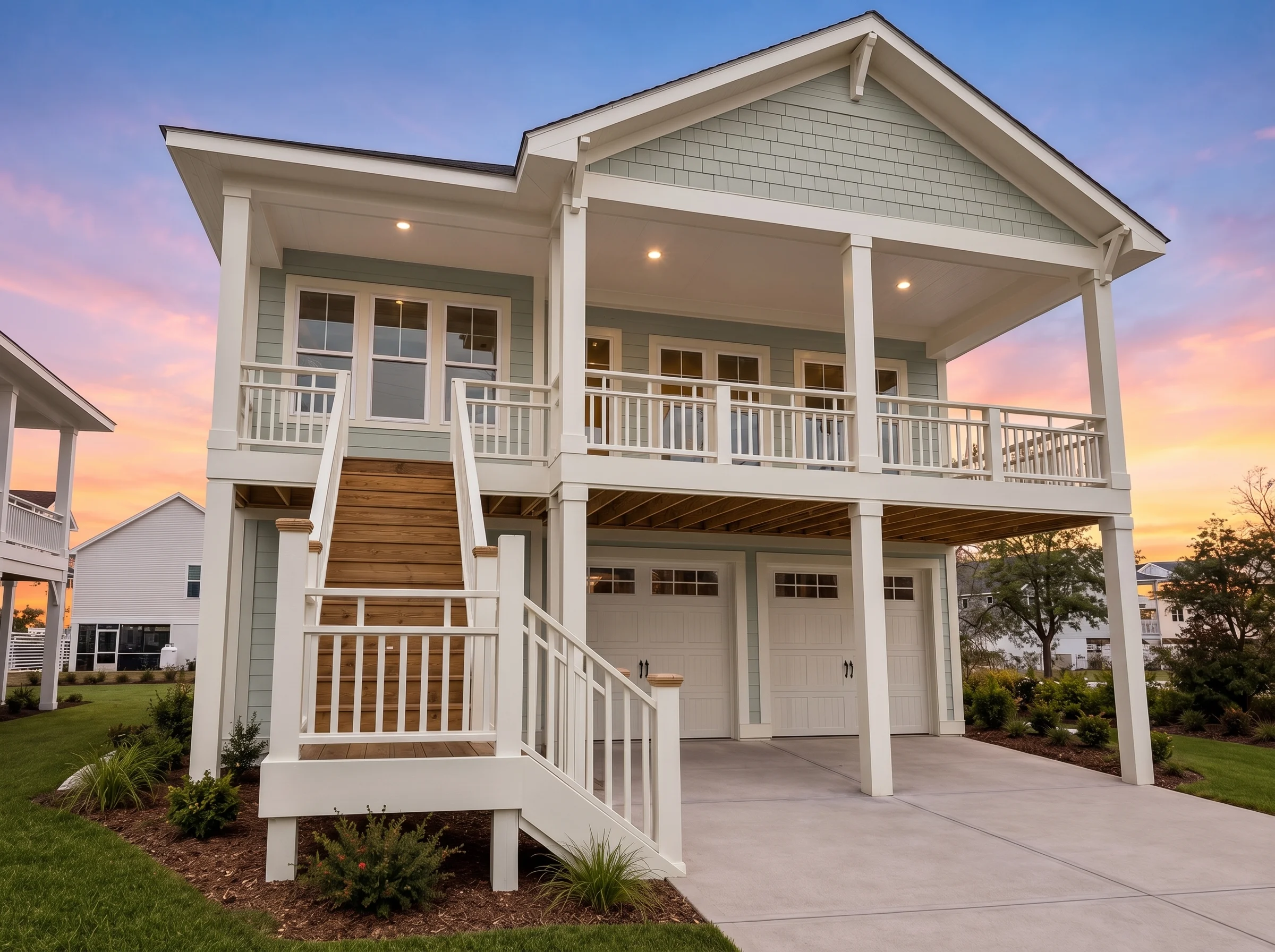 20-1475 HOUSE PLAN – Coastal Home Plan – 3-Bed, 3.5-Bath, 2,121 SF - Modern Brick, AI-generated exterior concept