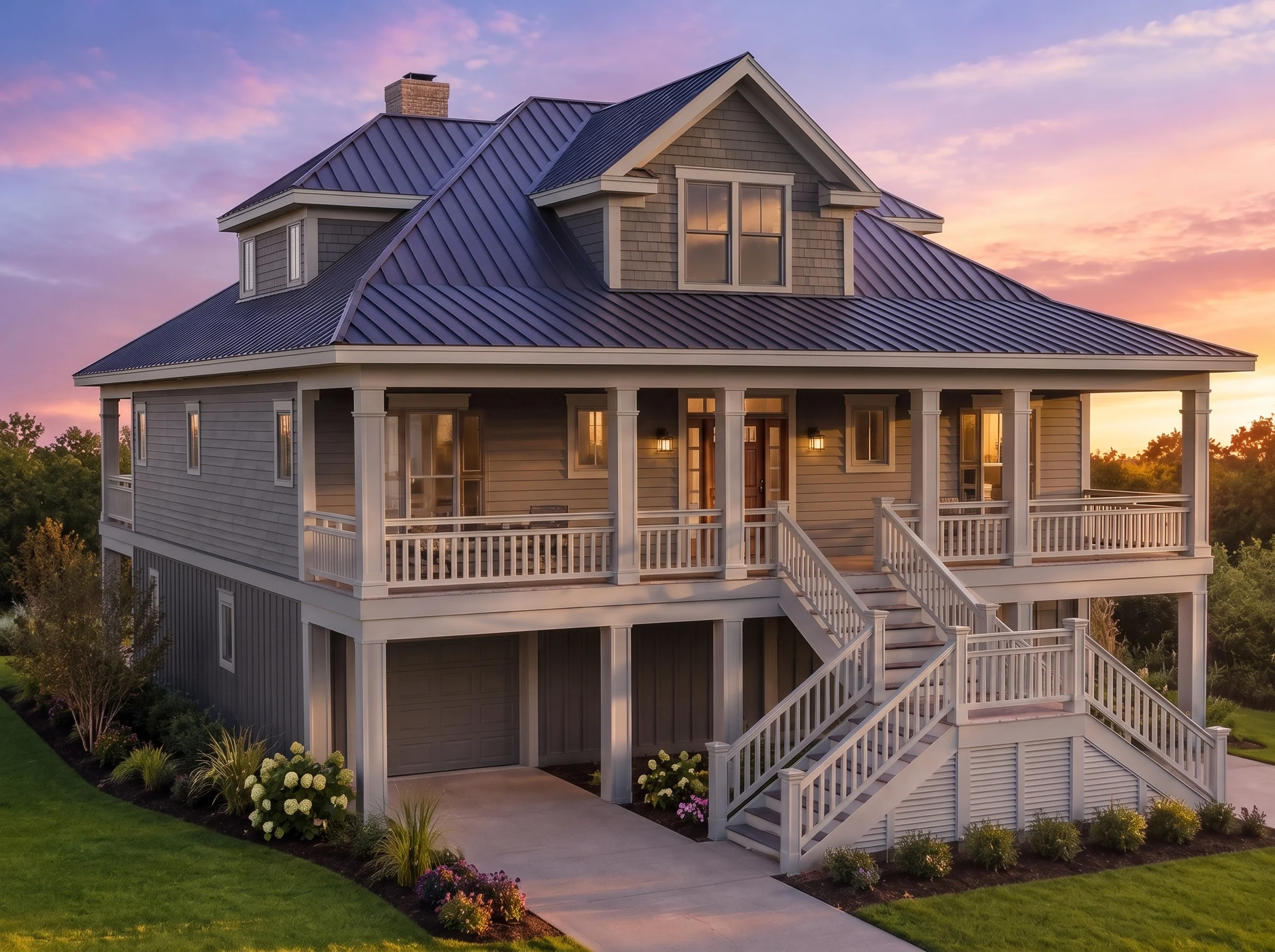 20-1680 HOUSE PLAN – Coastal Home Plan – 3-Bed, 3.5-Bath, 2,448 SF - Modern Dark, AI-generated exterior concept