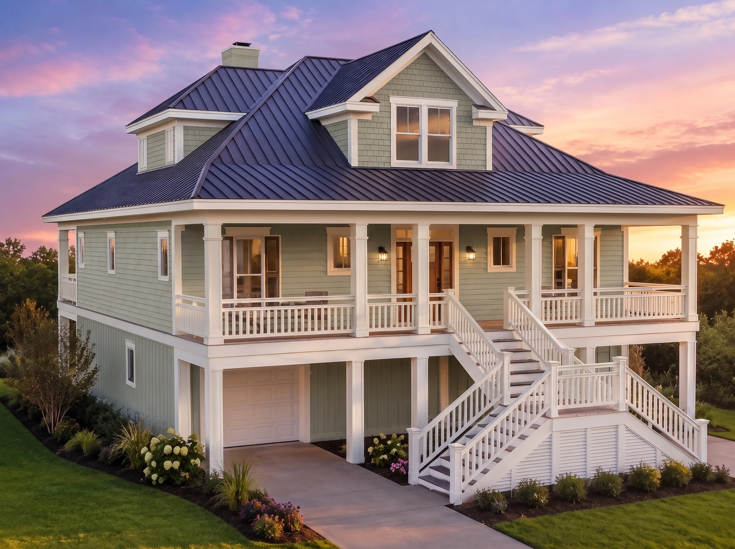 20-1680 HOUSE PLAN – Coastal Home Plan – 3-Bed, 3.5-Bath, 2,448 SF - Modern Brick, AI-generated exterior concept