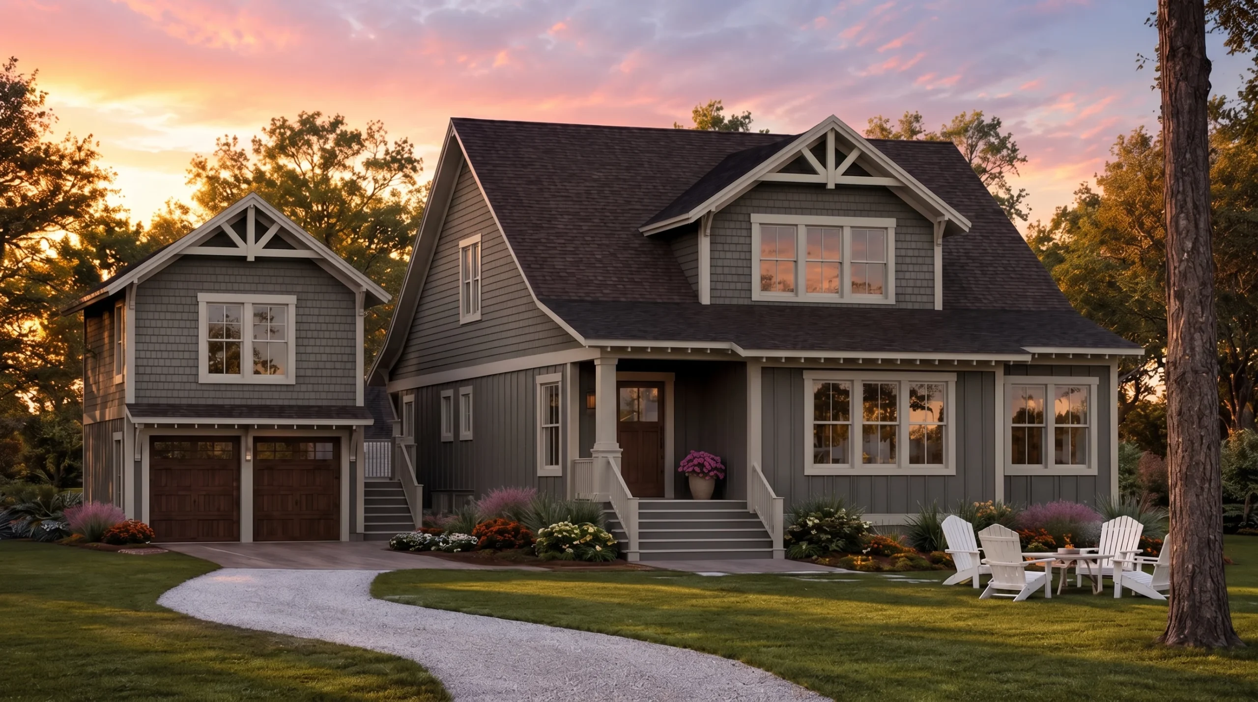 20-1376 HOUSE PLAN – Coastal Farmhouse Home Plan – 4-Bed, 3.5-Bath, 3,085 SF - Modern Dark, AI-generated exterior concept