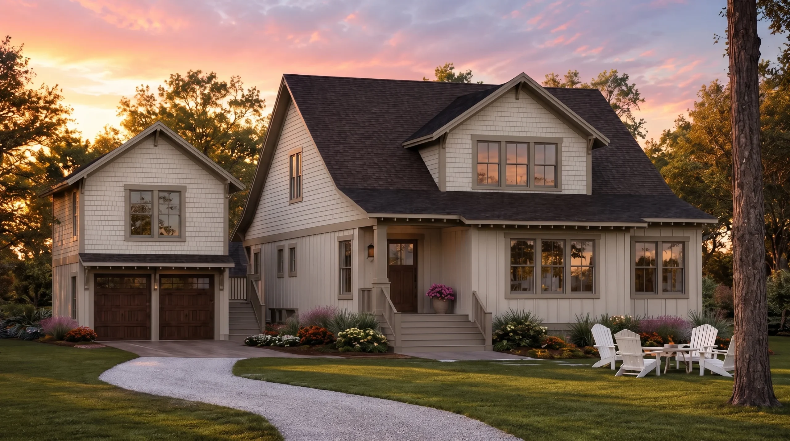 20-1376 HOUSE PLAN – Coastal Farmhouse Home Plan – 4-Bed, 3.5-Bath, 3,085 SF - Warm Natural, AI-generated exterior concept