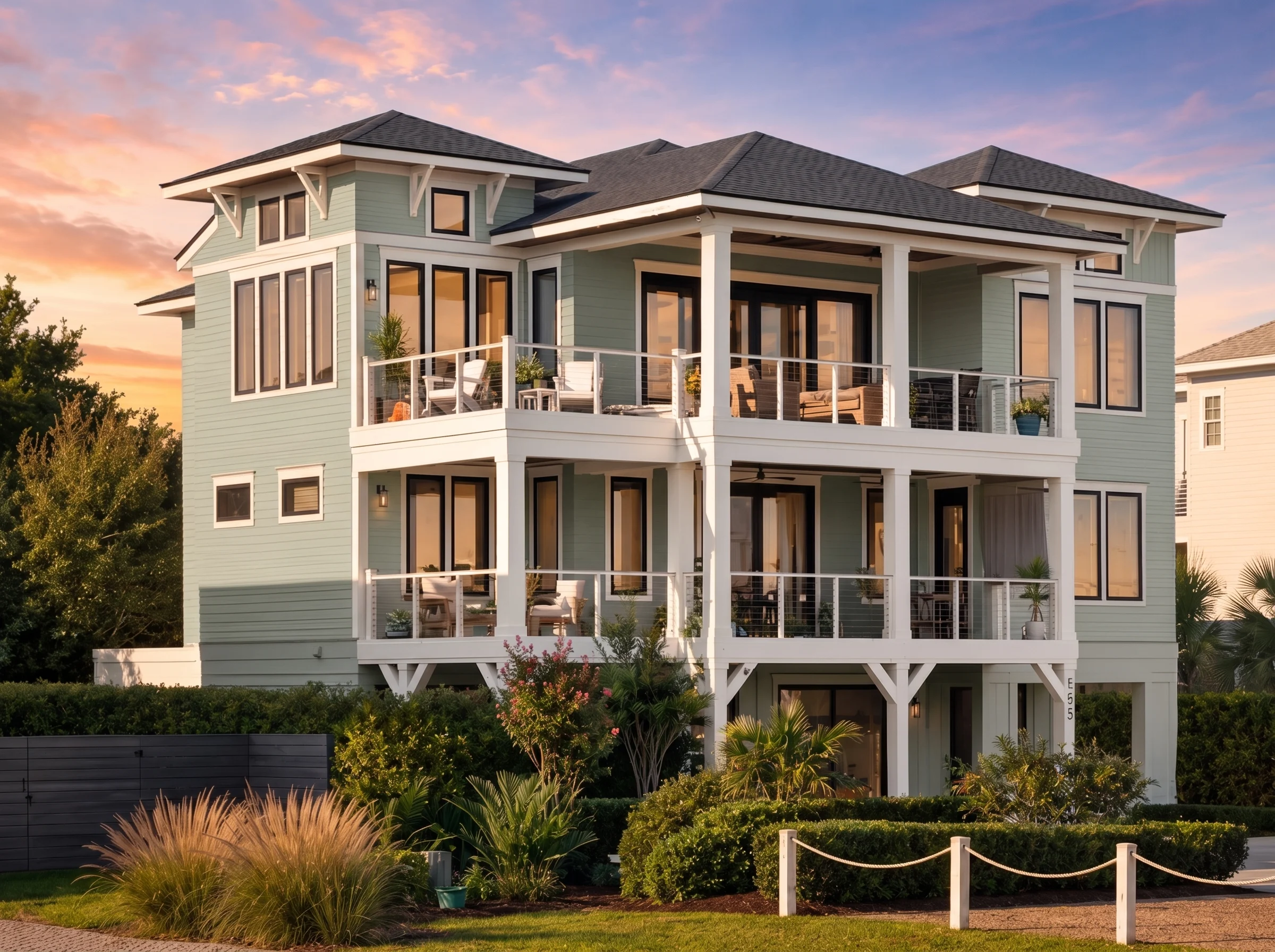 20-1825 HOUSE PLAN – Coastal Home Plan – 4-Bed, 4.5-Bath, 3,587 SF - Modern Brick, AI-generated exterior concept