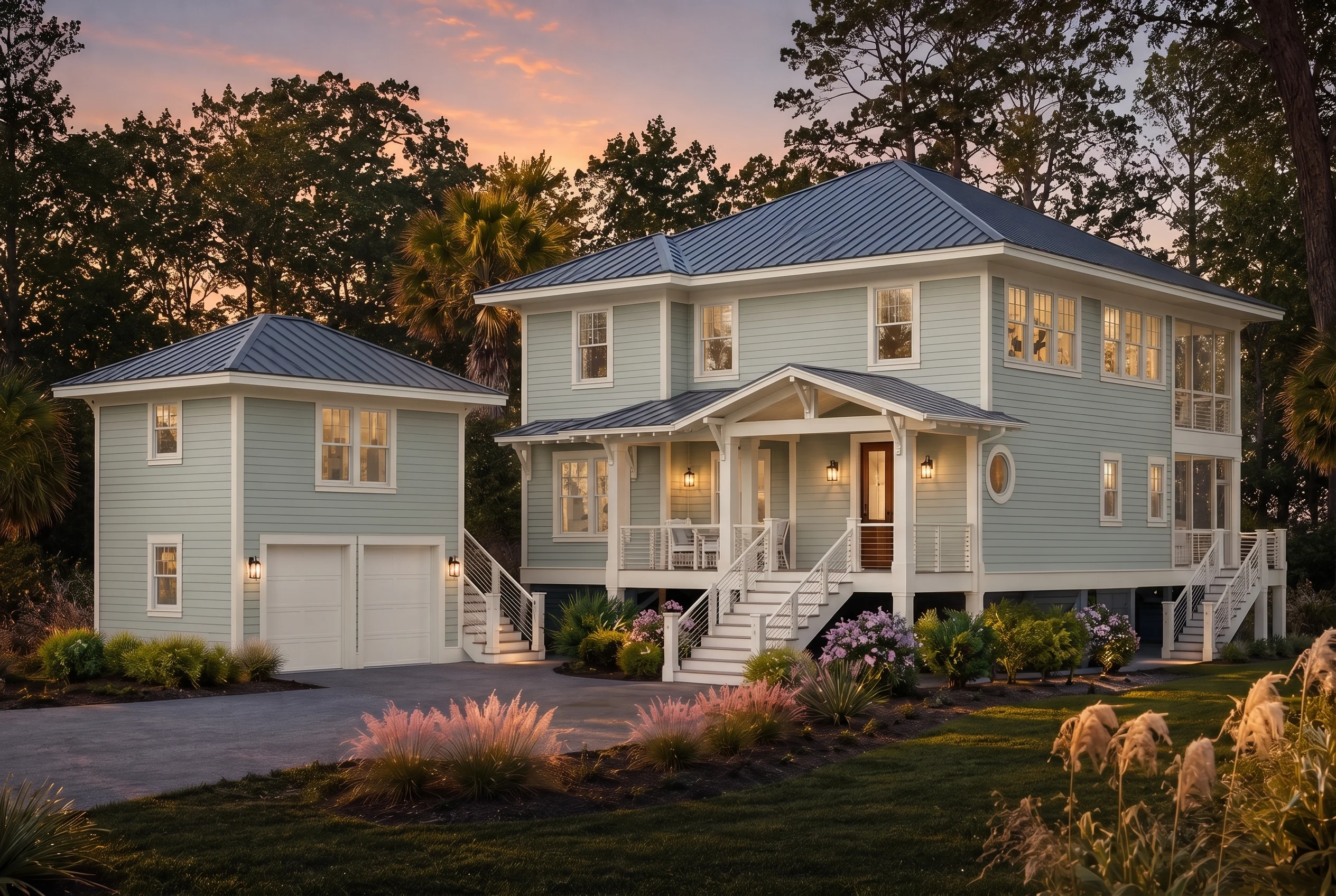 20-2125 HOUSE PLAN – Coastal Home Plan – 3-Bed, 4-Bath, 2,196 SF - Modern Brick, AI-generated exterior concept