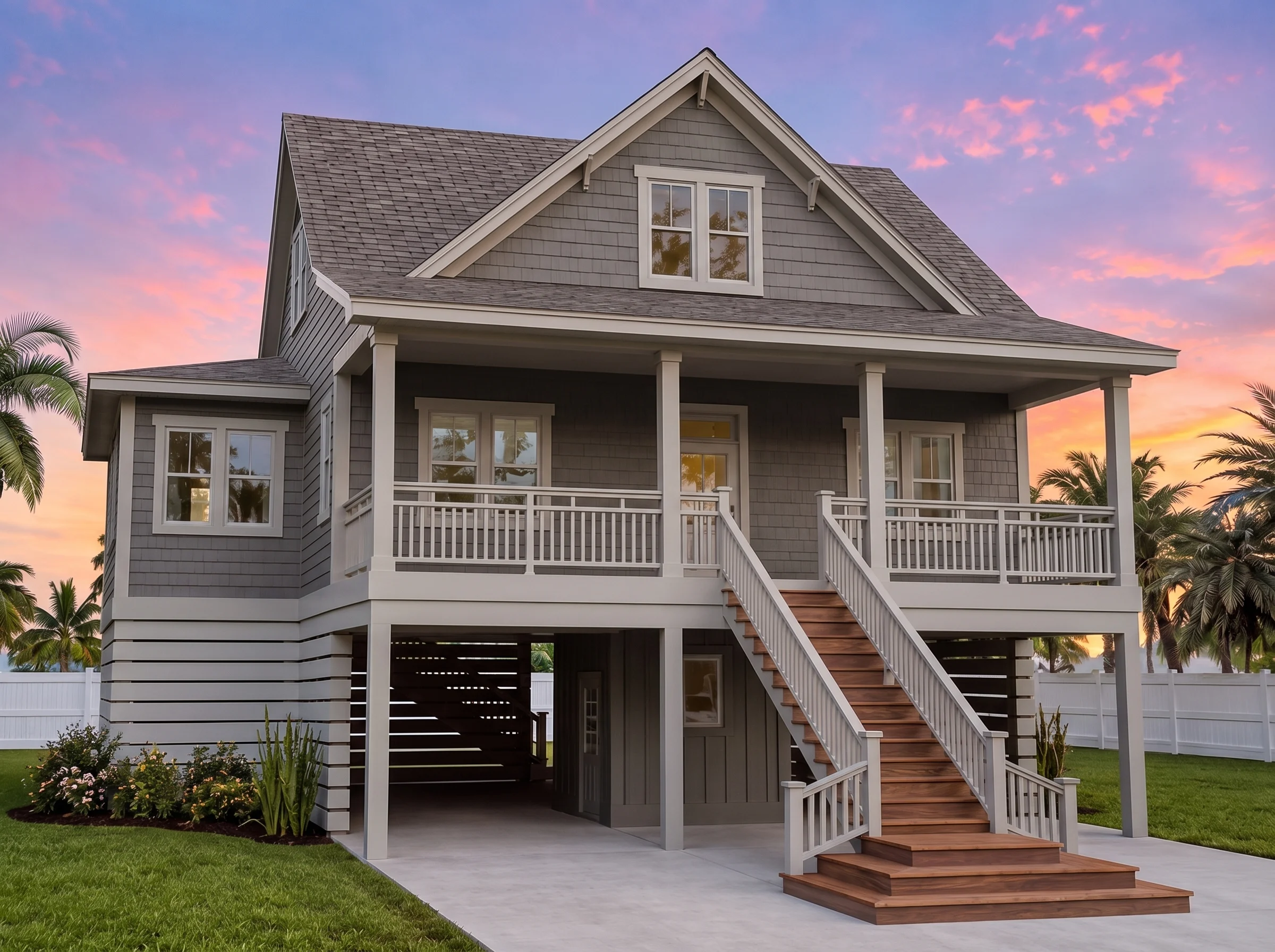 20-1568 HOUSE PLAN – Coastal Home Plan – 3-Bed, 2.5-Bath, 2,412 SF - Modern Dark, AI-generated exterior concept