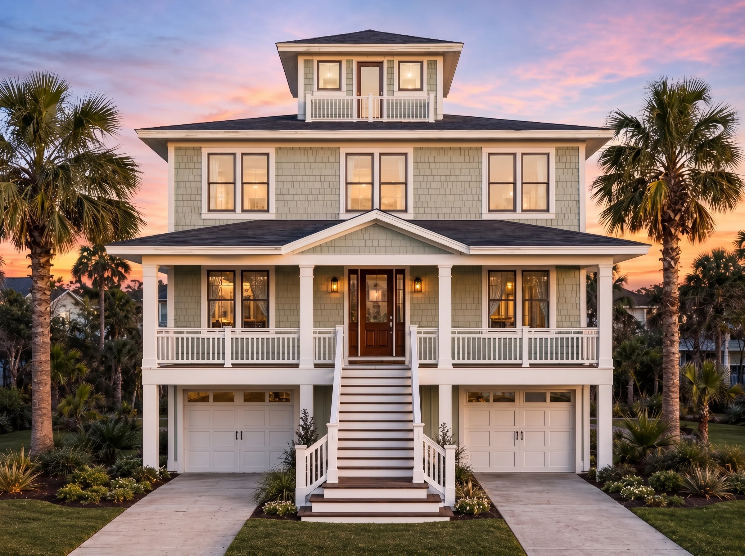 20-1830 HOUSE PLAN – Coastal Home Plan – 6-Bed, 5-Bath, 3,166 SF - Modern Brick, AI-generated exterior concept