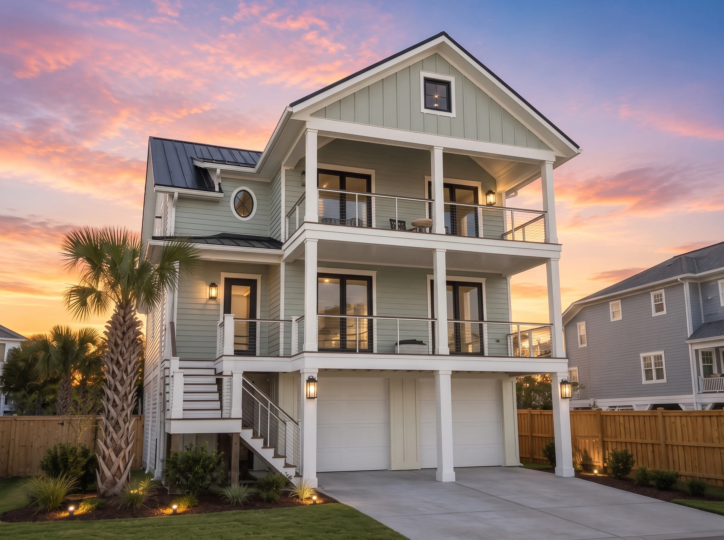 20-1375 HOUSE PLAN – Coastal Home Plan – 5-Bed, 5-Bath, 3,606 SF - Modern Brick, AI-generated exterior concept