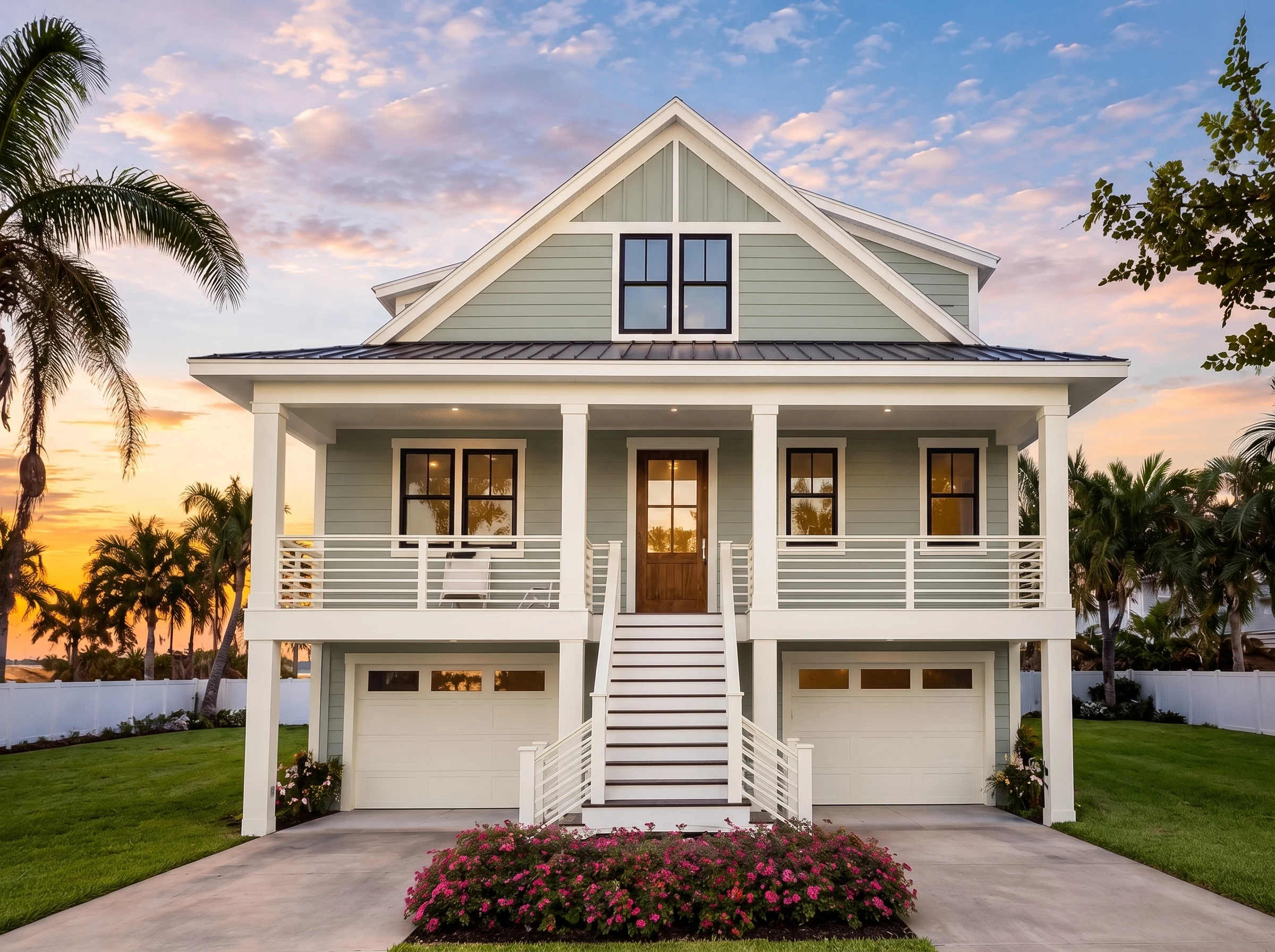 20-1681 HOUSE PLAN – Coastal Home Plan – 3-Bed, 3-Bath, 2,592 SF - Modern Brick, AI-generated exterior concept